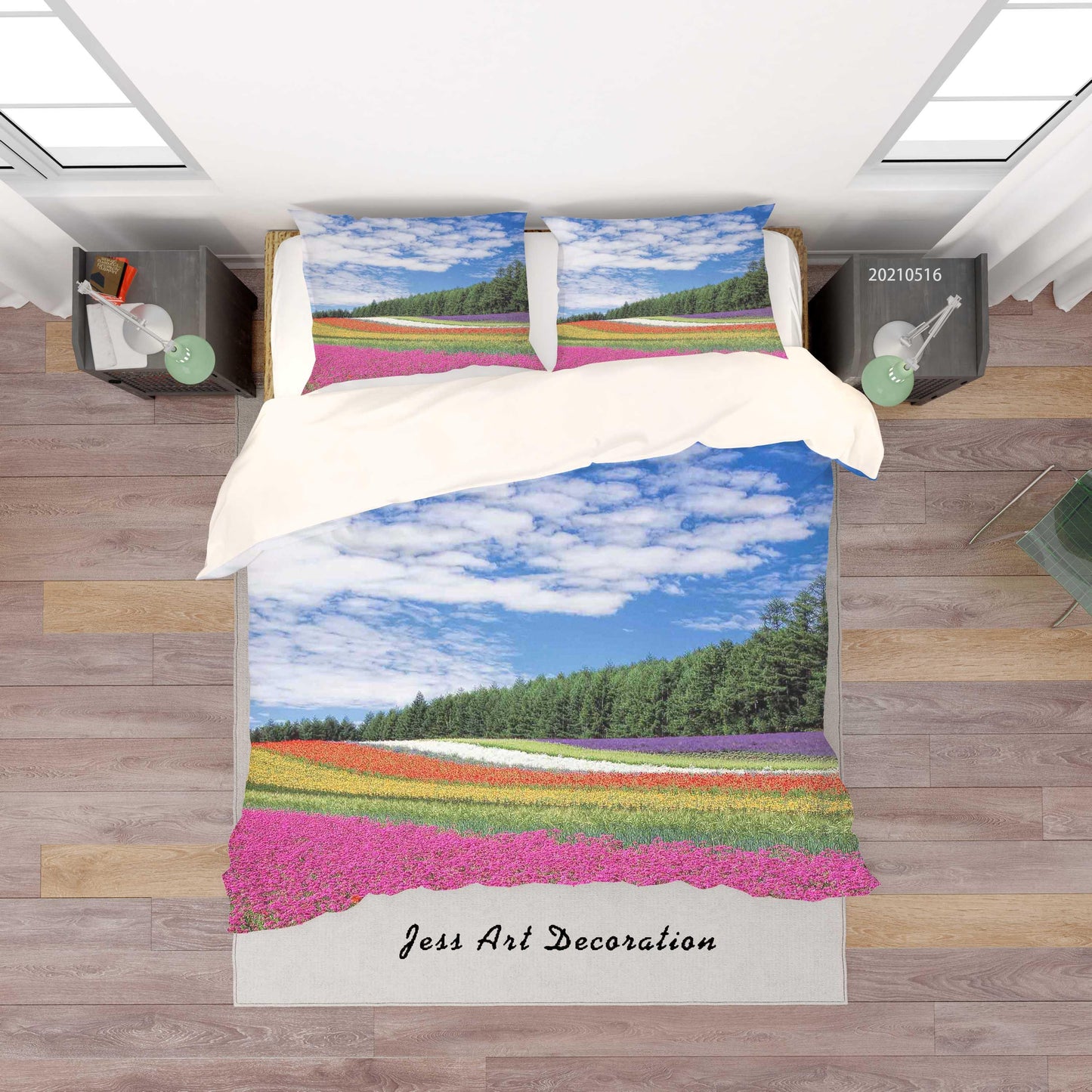 3D Blue Sky Cloud Forest Floral Quilt Cover Set Bedding Set Duvet Cover Pillowcases 31