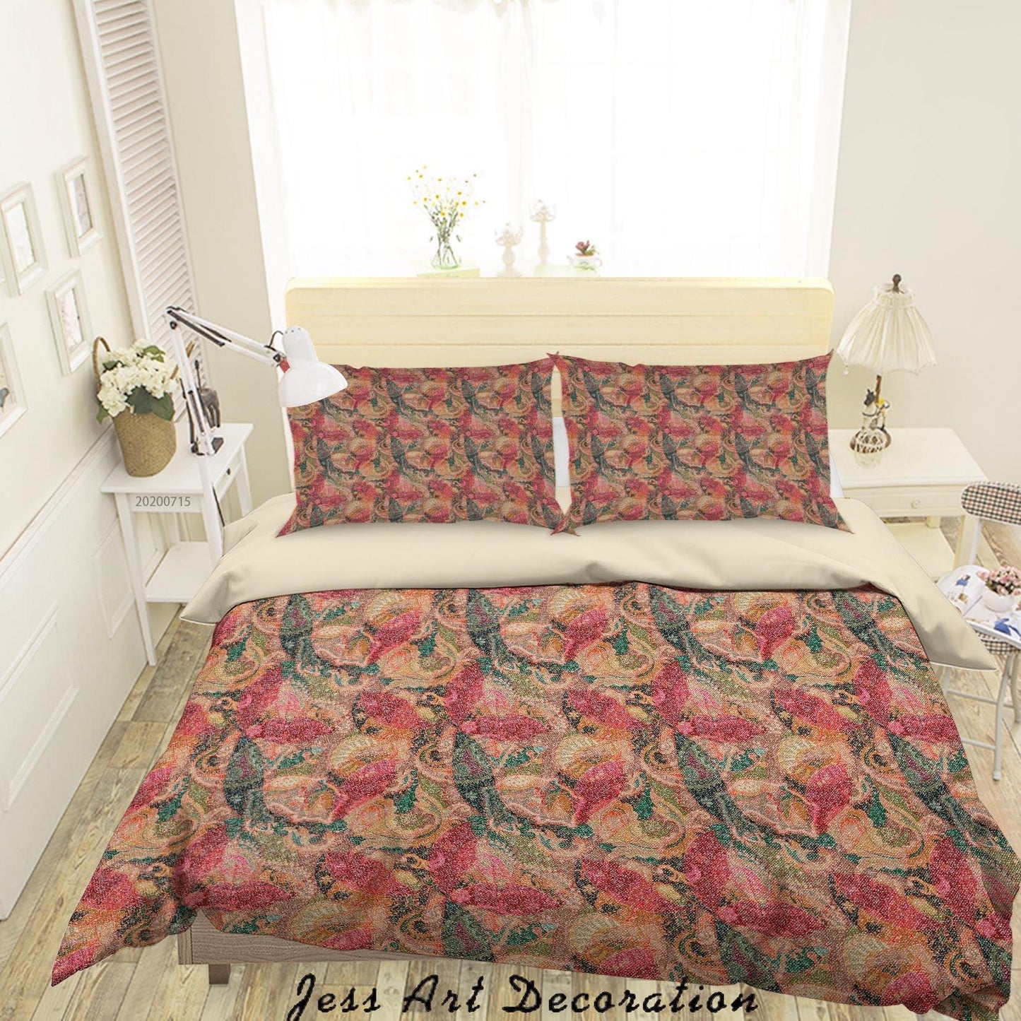 3D Abstract Vintage Floral Pattern Quilt Cover Set Bedding Set Duvet Cover Pillowcases WJ 3901