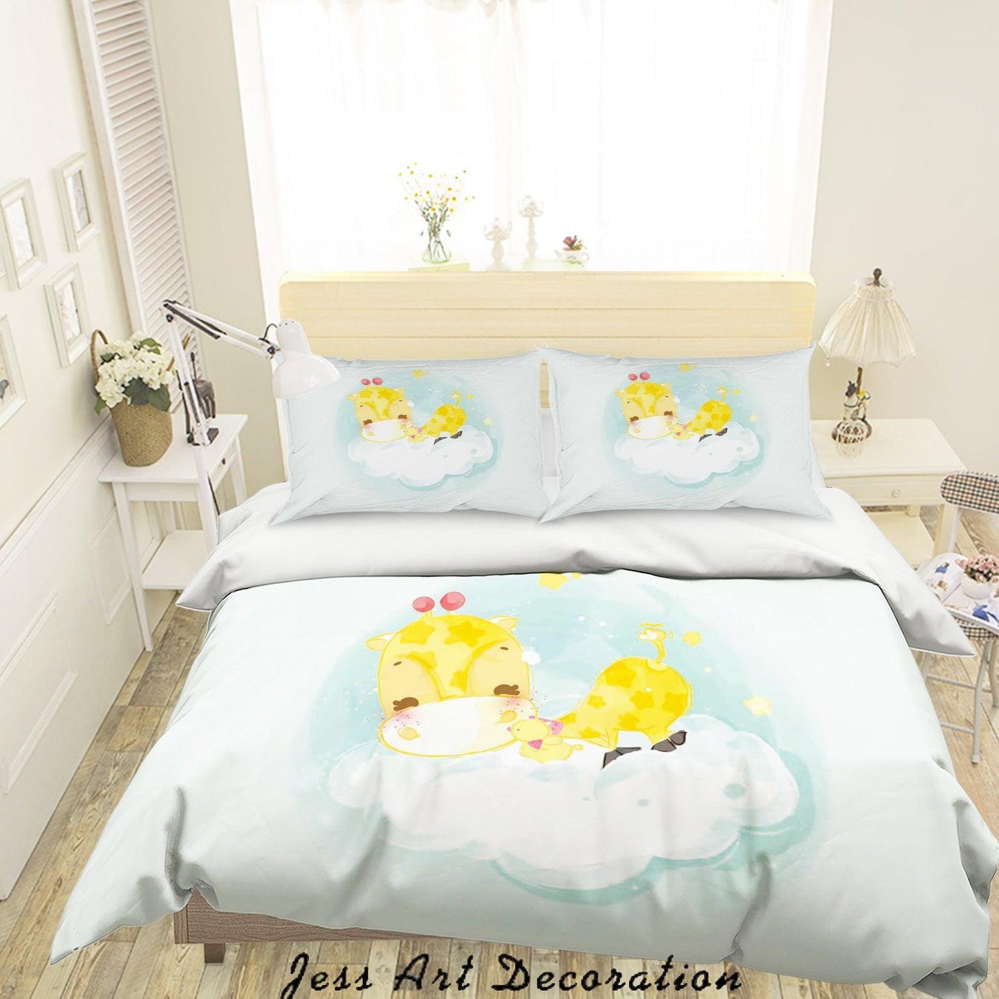 3D Cartoon Giraffe Quilt Cover Set Bedding Set Duvet Cover Pillowcases SF13