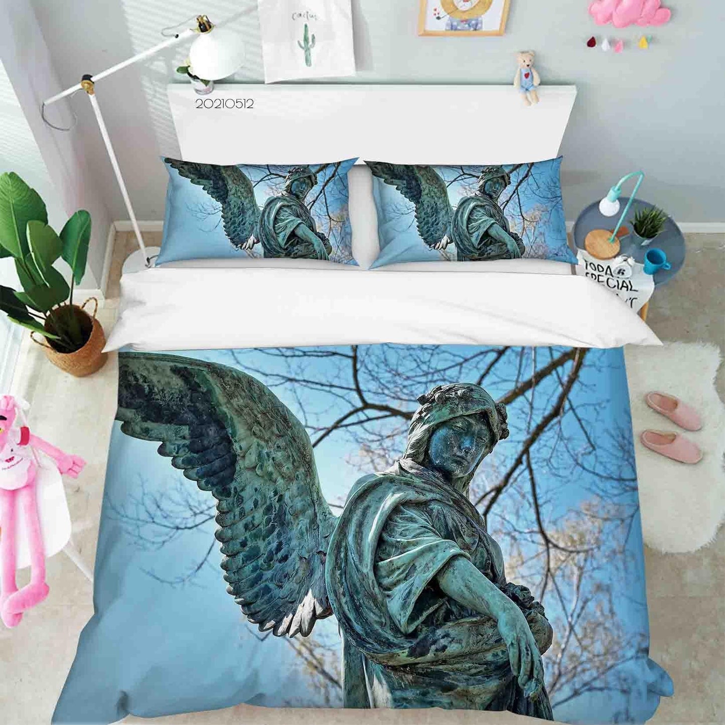 3D Art Angel Sculpture Quilt Cover Set Bedding Set Duvet Cover Pillowcases 207