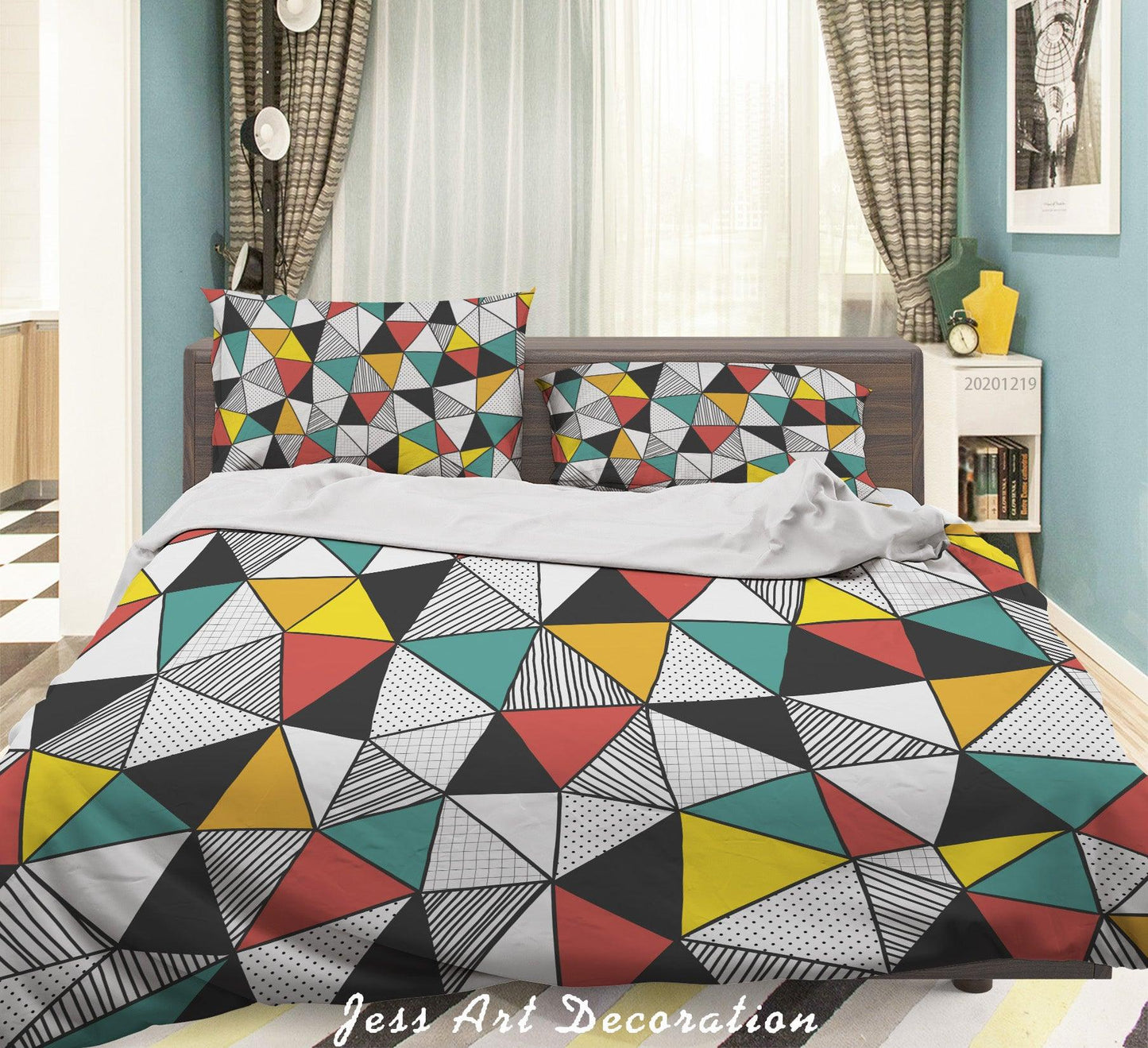 3D Abstract Geometric Pattern Quilt Cover Set Bedding Set Duvet Cover Pillowcases 16