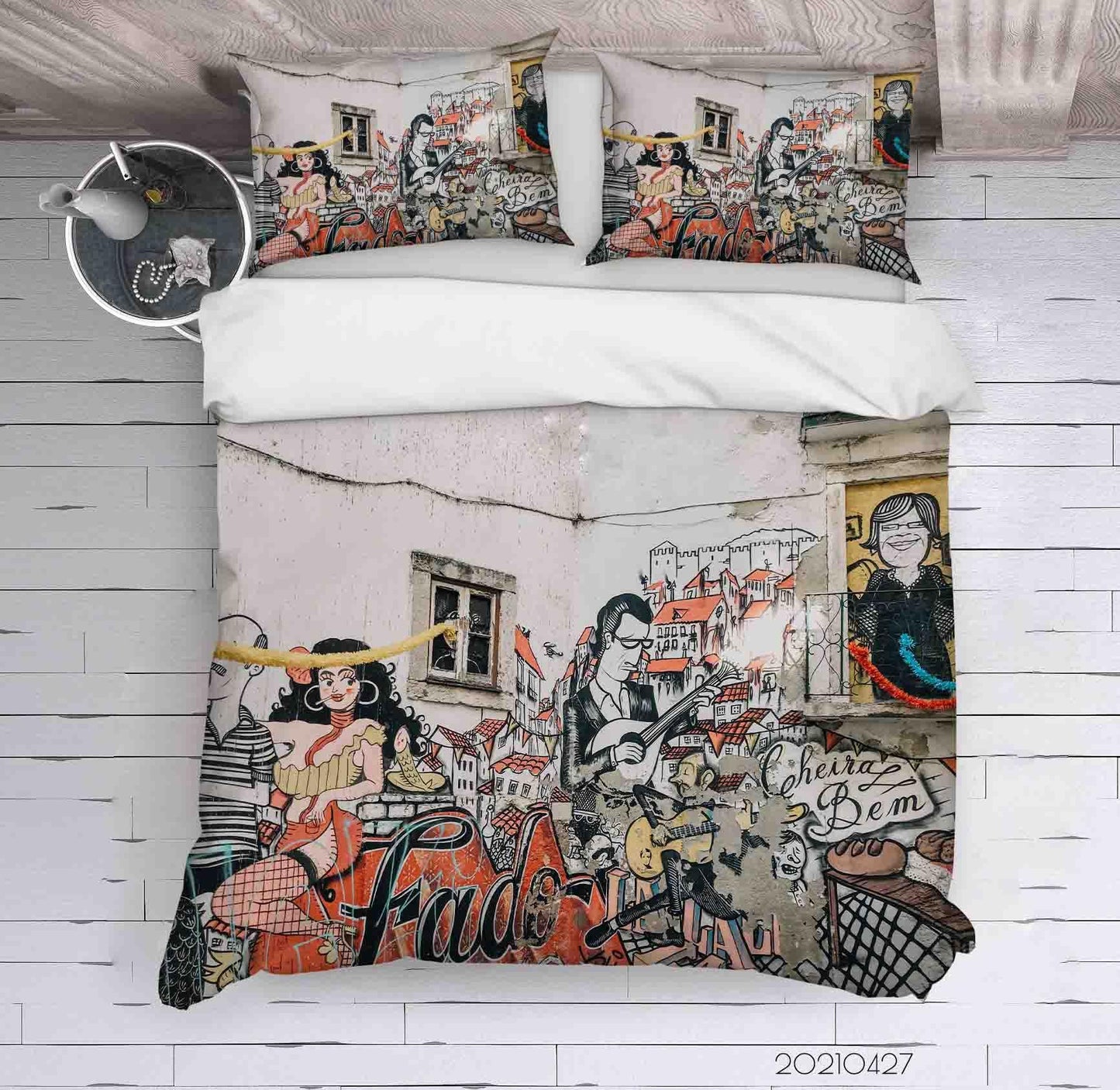 3D Abstract Street Colored Graffiti Quilt Cover Set Bedding Set Duvet Cover Pillowcases 121