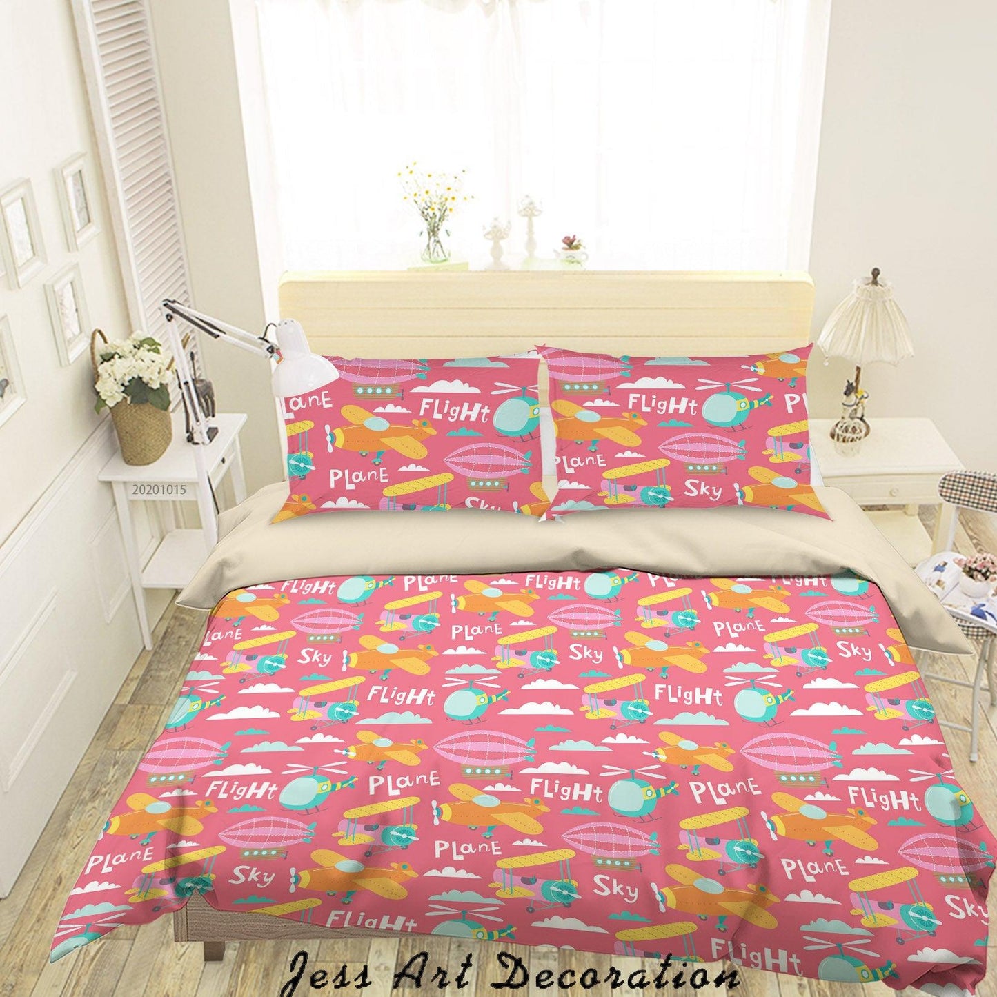 3D Cartoon Planes Pattern Quilt Cover Set Bedding Set Duvet Cover Pillowcases WJ 9668