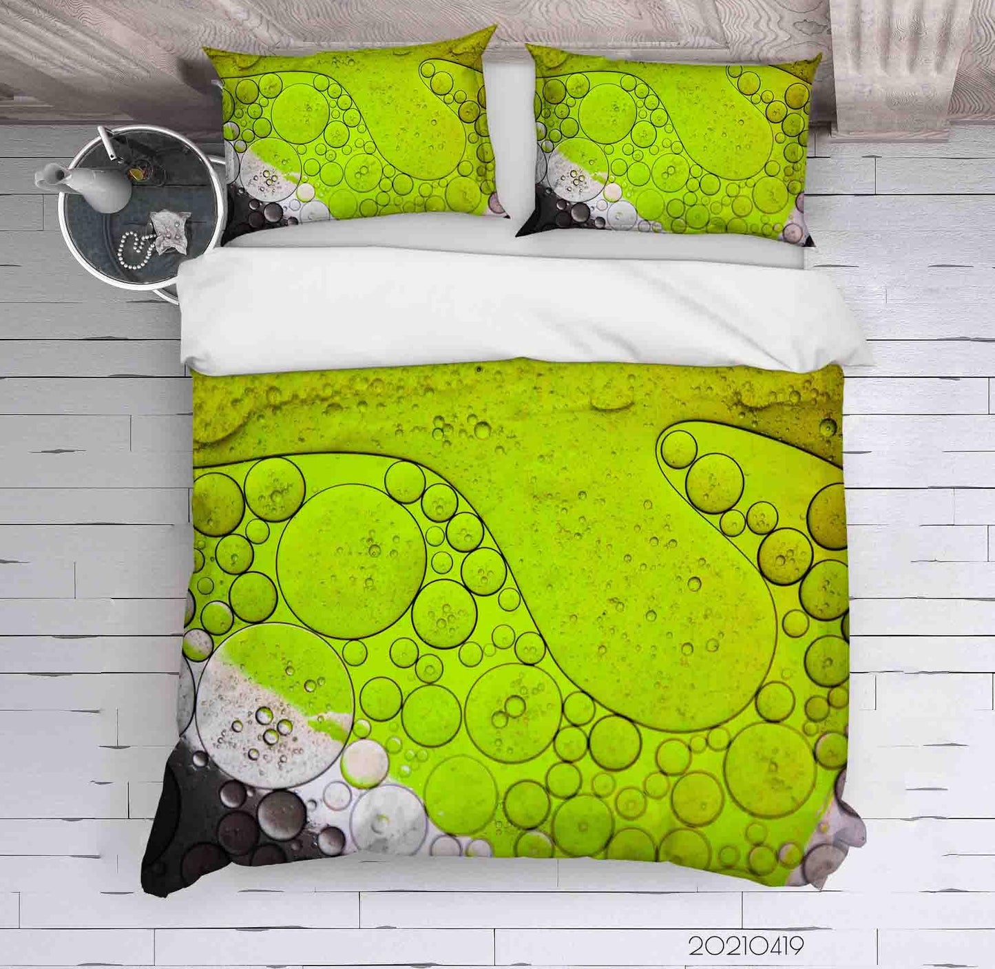 3D Abstract Green Bubble Quilt Cover Set Bedding Set Duvet Cover Pillowcases 132