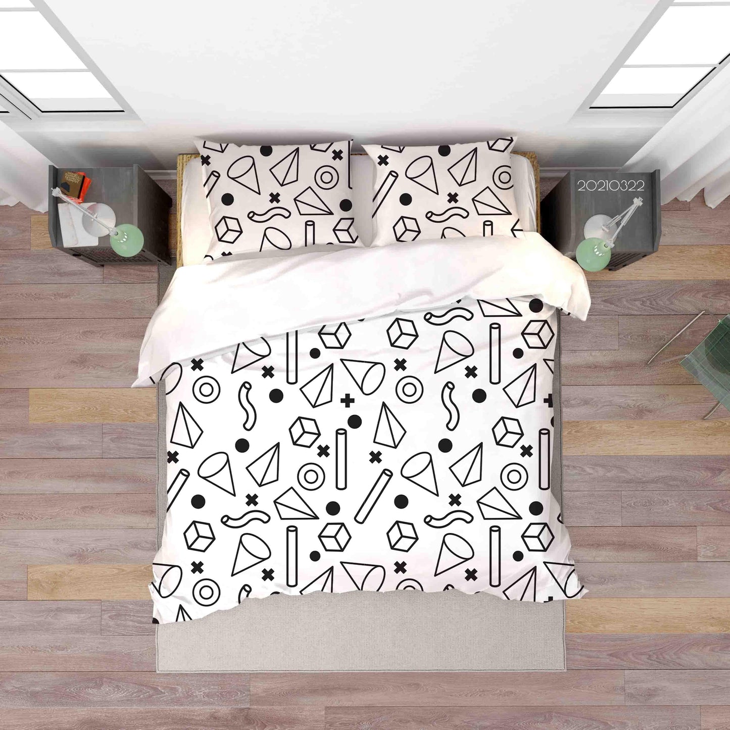 3D Abstract Geometric Pattern Quilt Cover Set Bedding Set Duvet Cover Pillowcases 128