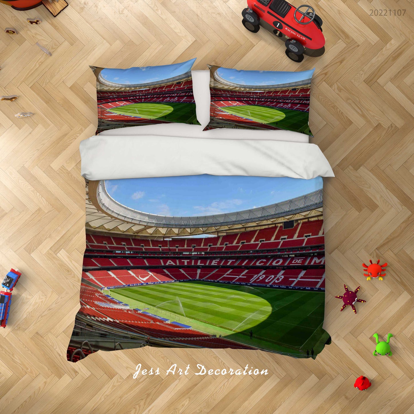 3D Atletico Madrid Spectator Seats Bluesky Quilt Cover Set Bedding Set Duvet Cover Pillowcase 837