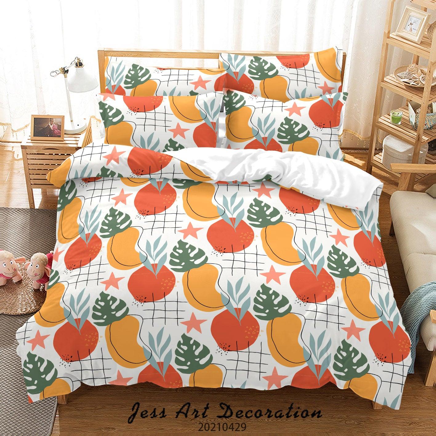 3D Abstract Color Geometry Leaf Quilt Cover Set Bedding Set Duvet Cover Pillowcases 3