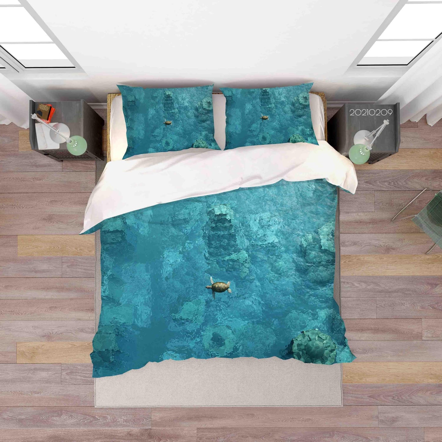 3D Blue Sea Turtle Quilt Cover Set Bedding Set Duvet Cover Pillowcases 212