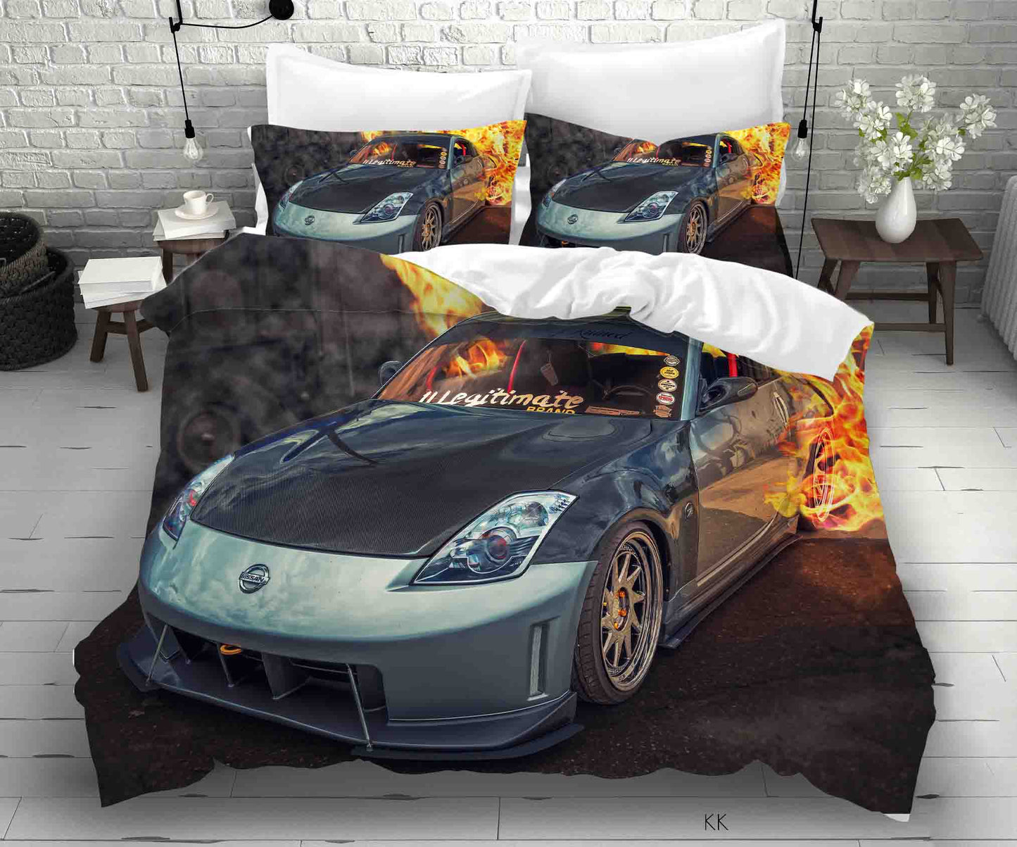 3D Automobile Fire Quilt Cover Set Bedding Set Duvet Cover Pillowcase 369