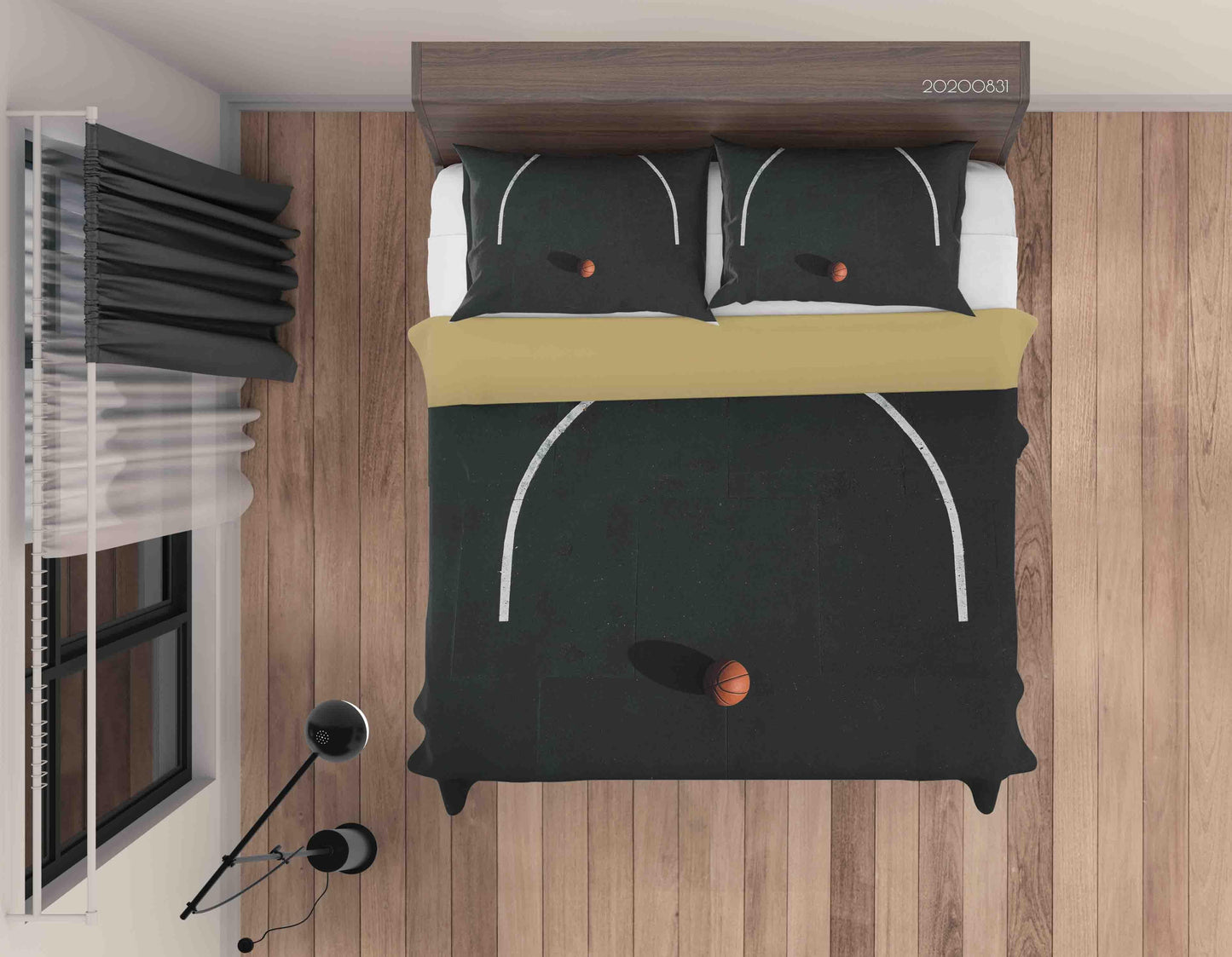 3D Aerial View Basketball Court Quilt Cover Set Bedding Set Duvet Cover Pillowcases WJ 1804