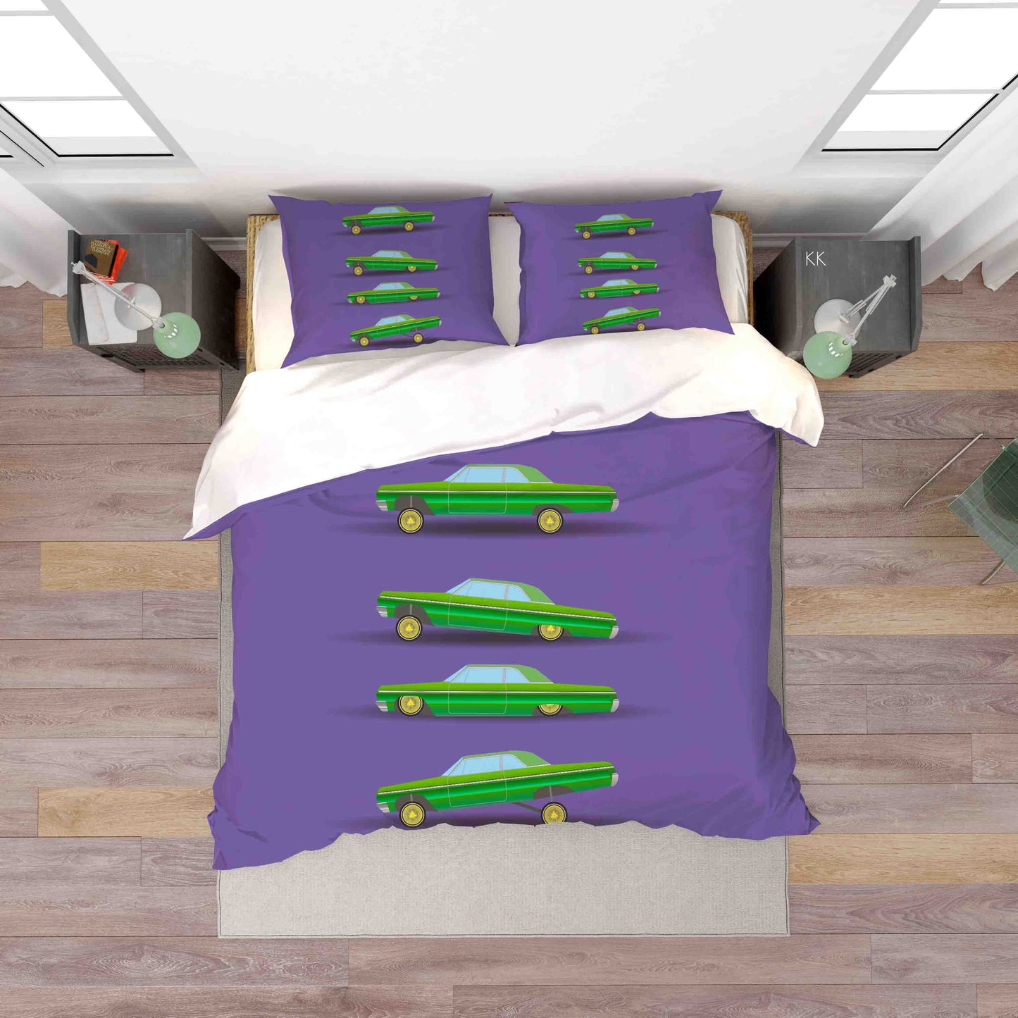 3D Automobile Violet Quilt Cover Set Bedding Set Duvet Cover Pillowcase 374