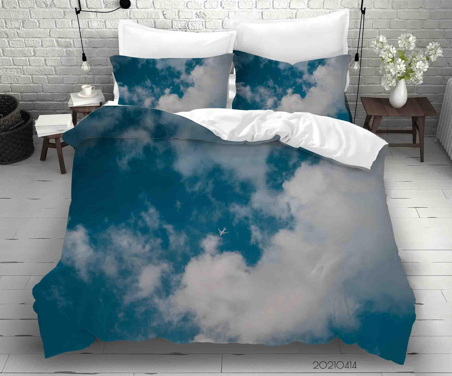 3D Blue Sky White Cloud Quilt Cover Set Bedding Set Duvet Cover Pillowcases 73 LQH
