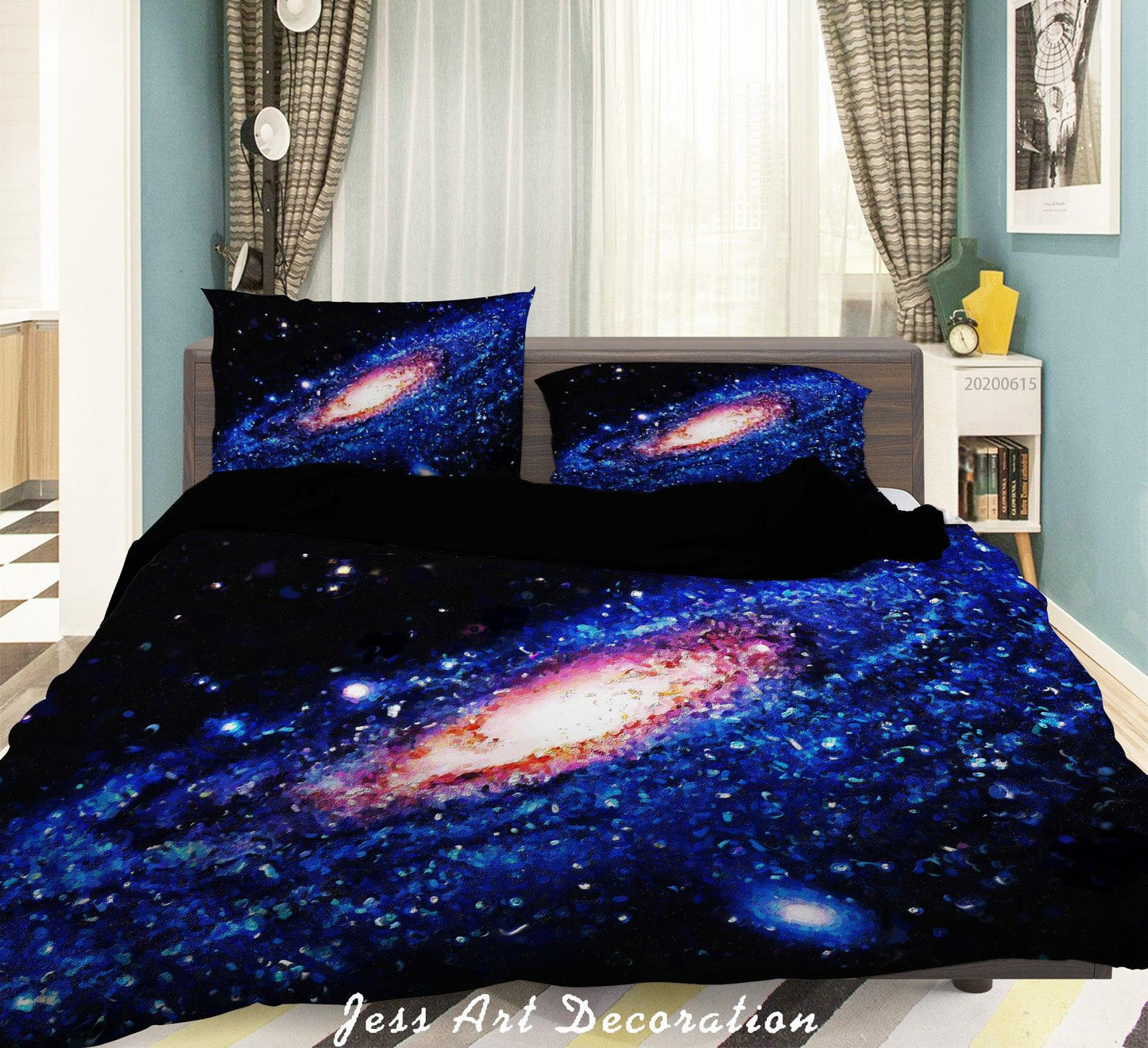 3D Black Blue Wormhole Quilt Cover Set Bedding Set Duvet Cover Pillowcases SF125
