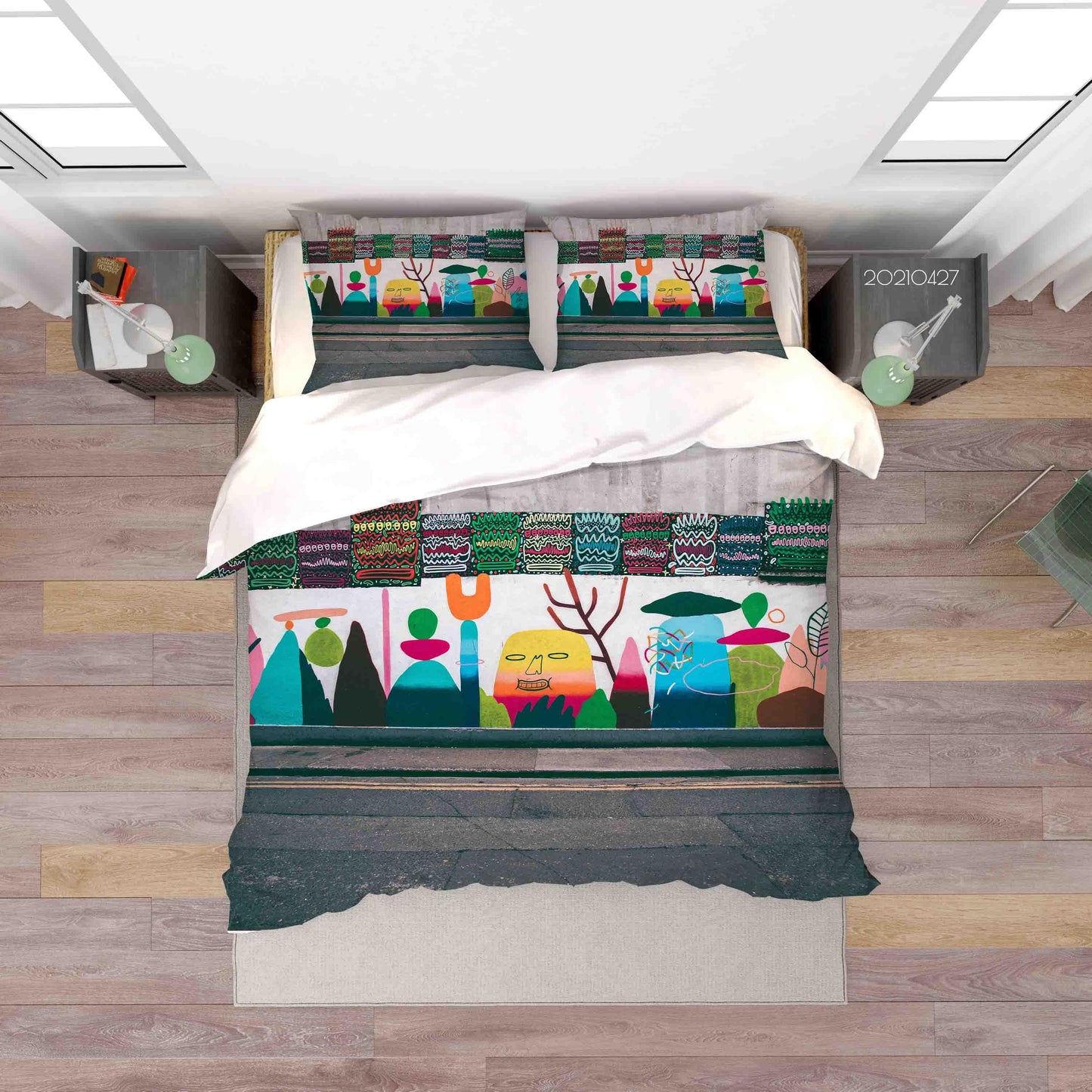 3D Abstract Art Street Graffiti Quilt Cover Set Bedding Set Duvet Cover Pillowcases 99