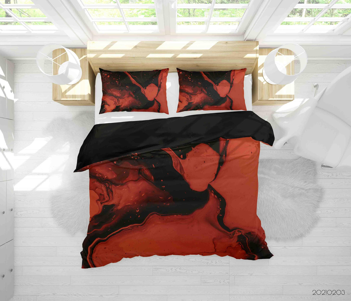3D Abstract Red Marble Quilt Cover Set Bedding Set Duvet Cover Pillowcases 85