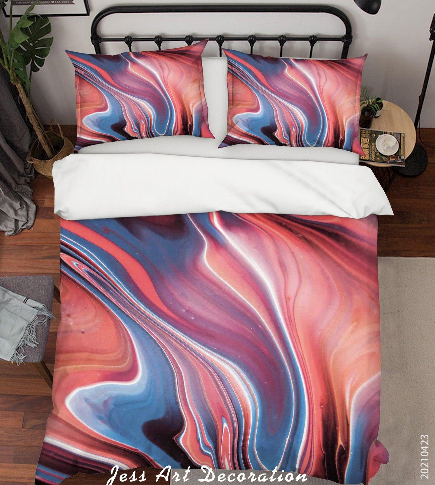 3D Abstract Pink Marble Quilt Cover Set Bedding Set Duvet Cover Pillowcases 44