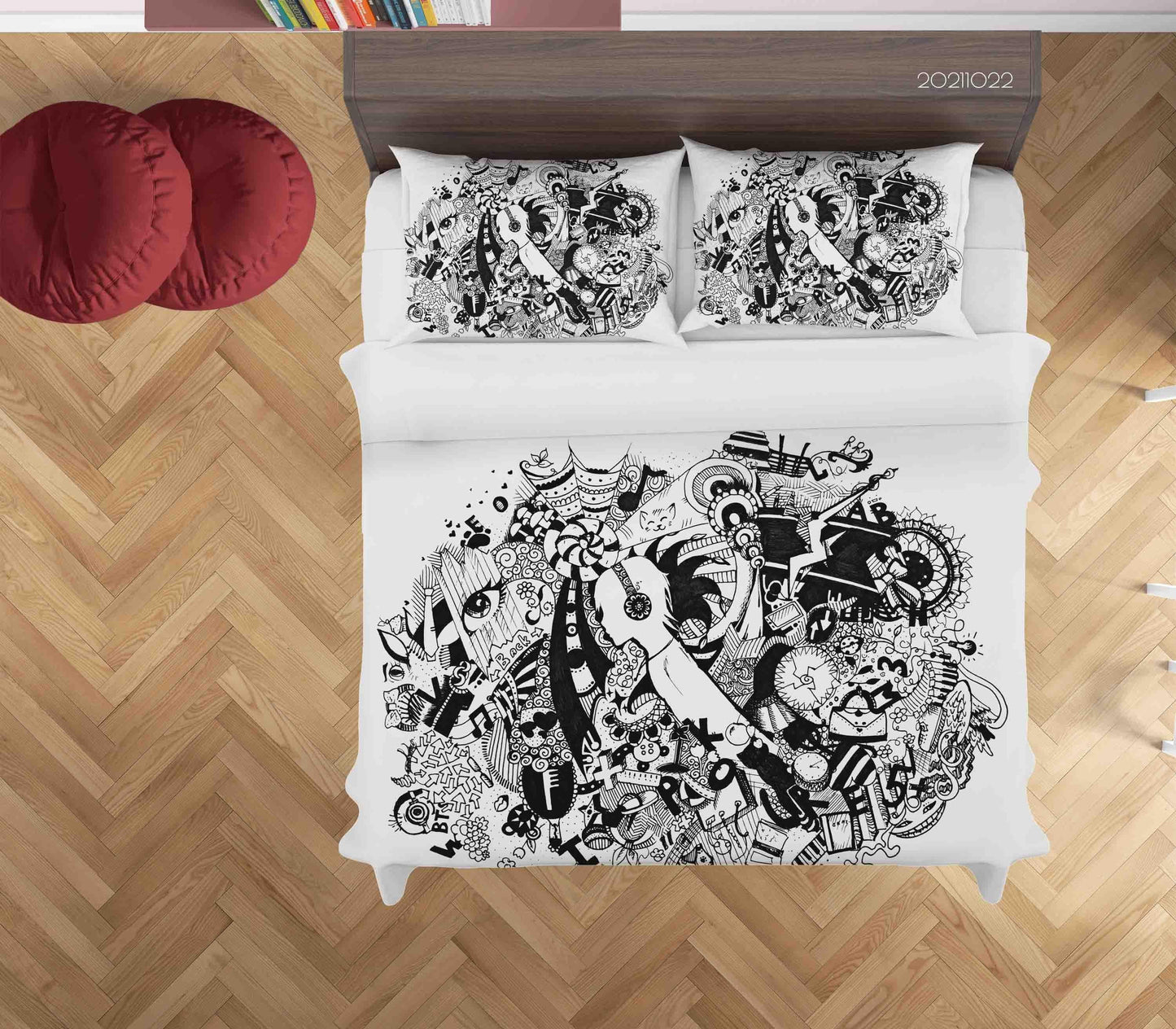 3D Abstract Monster Graffiti Quilt Cover Set Bedding Set Duvet Cover Pillowcases 8