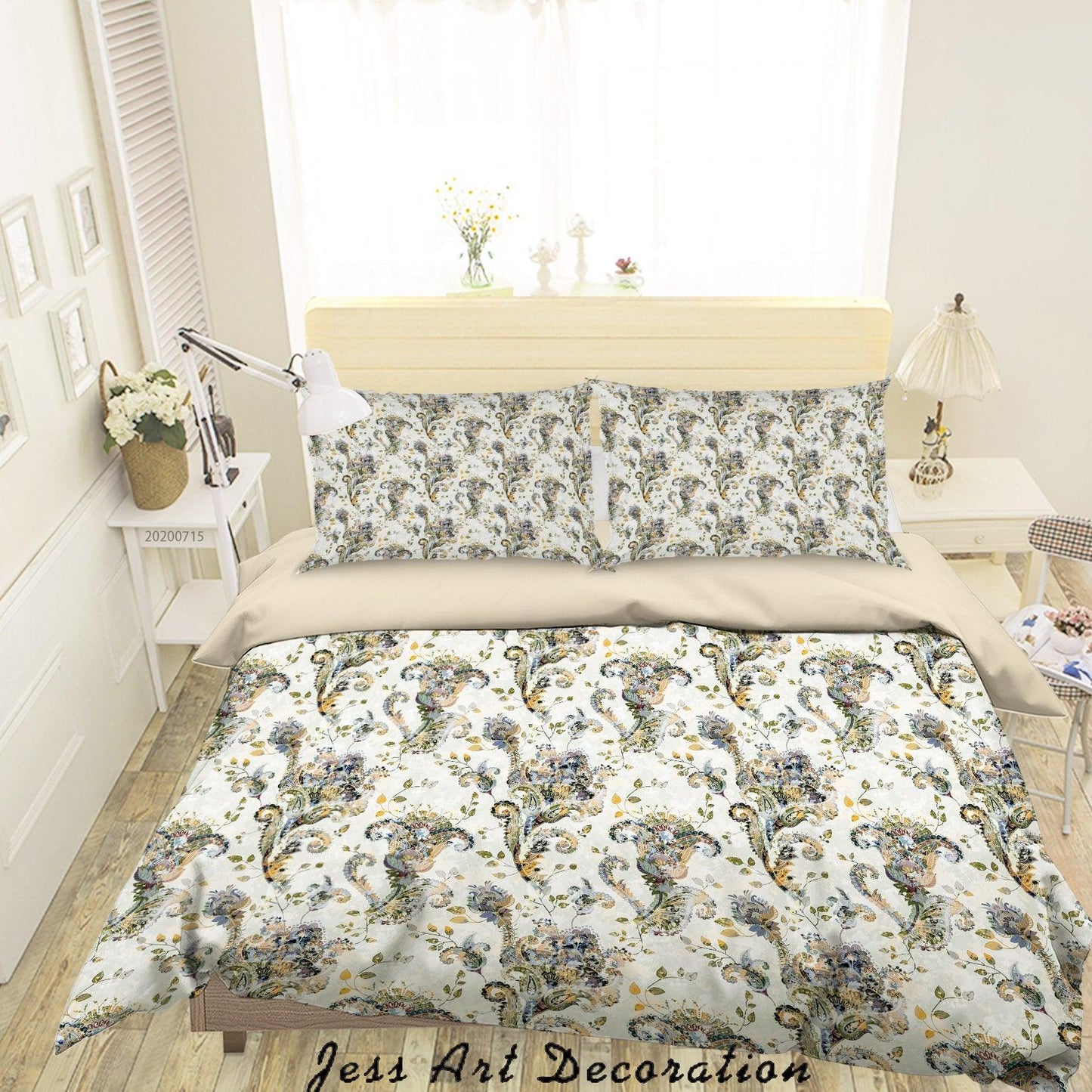 3D Abstract Vintage Floral Pattern Quilt Cover Set Bedding Set Duvet Cover Pillowcases WJ 3903