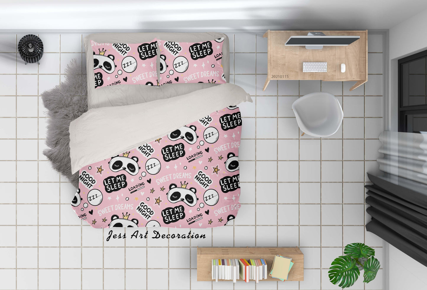 3D Cartoon Pink Animal Panda Quilt Cover Set Bedding Set Duvet Cover Pillowcases 11