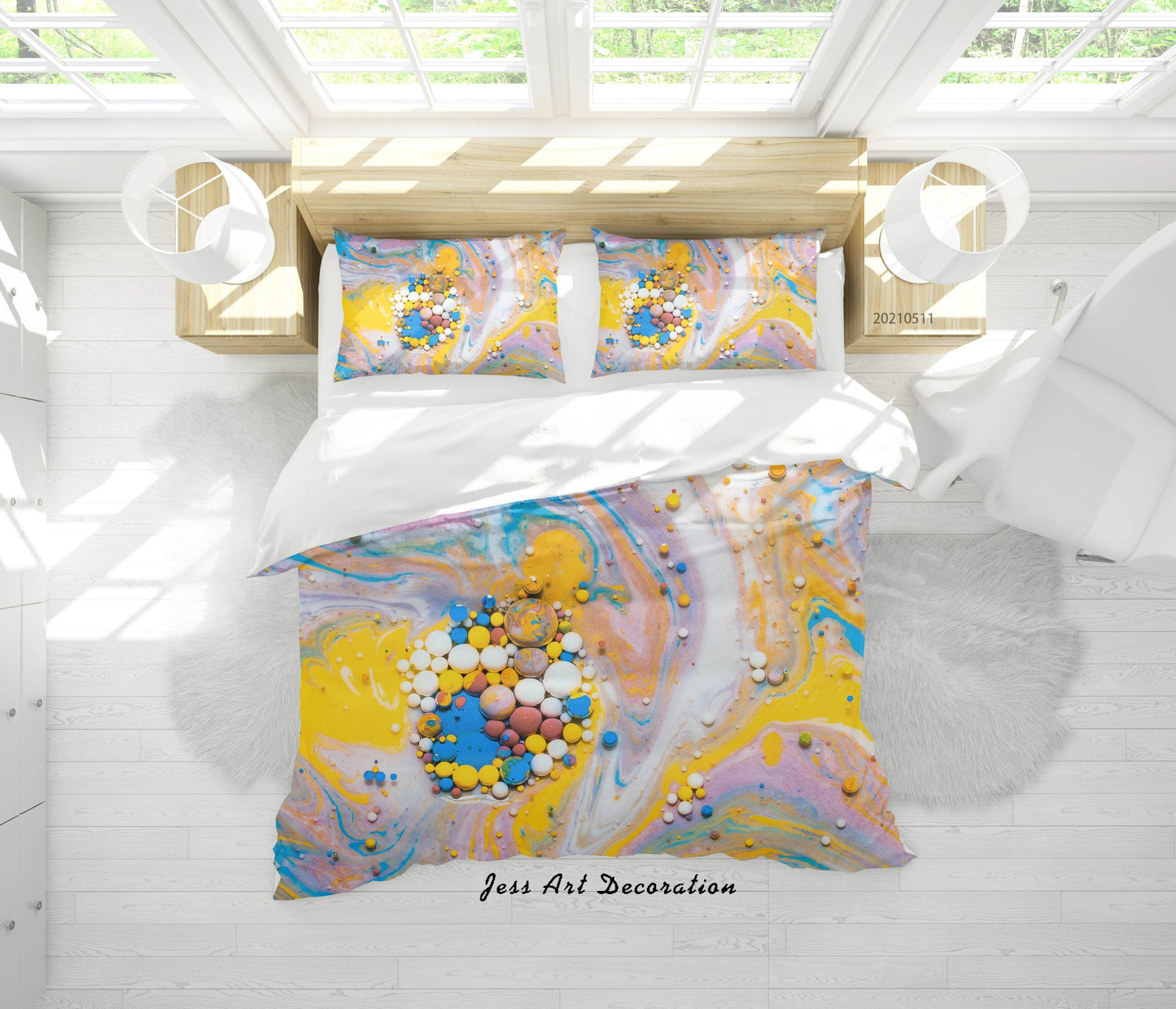 3D Abstract Color Marble Pebbles Quilt Cover Set Bedding Set Duvet Cover Pillowcases 6
