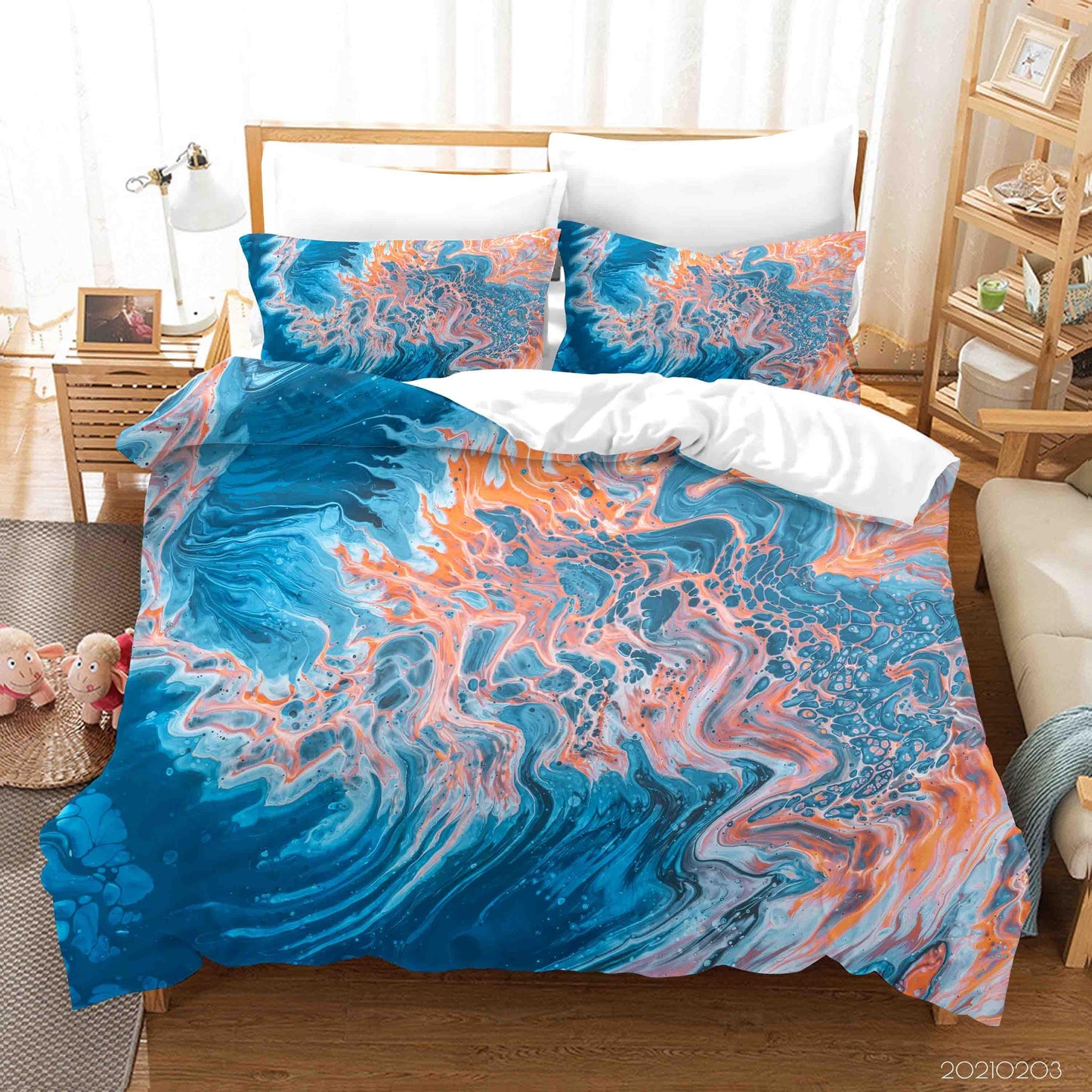 3D Abstract Blue Marble Texture Quilt Cover Set Bedding Set Duvet Cover Pillowcases 37