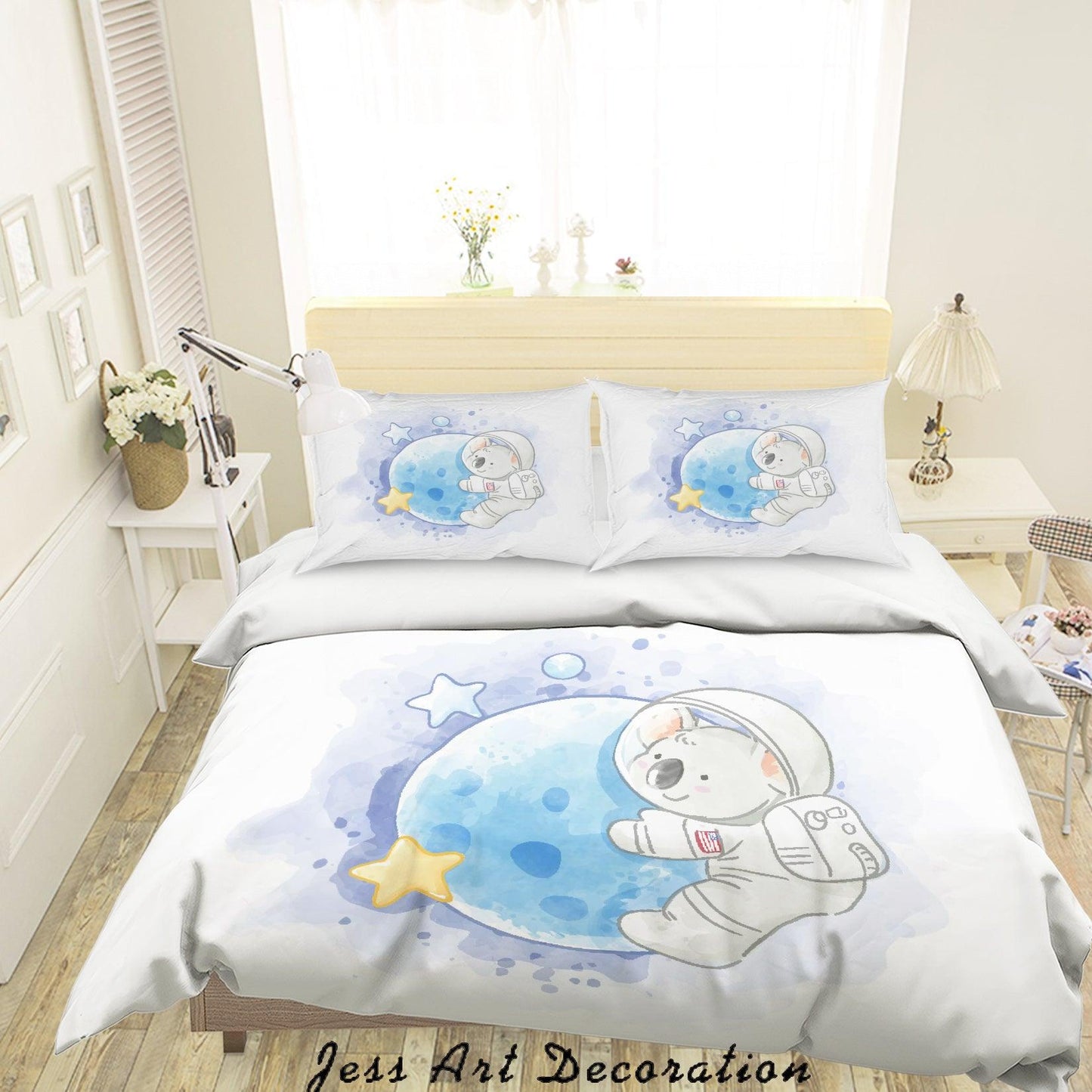 3D Astronaut Mouse Planet Quilt Cover Set Bedding Set Duvet Cover Pillowcases SF18