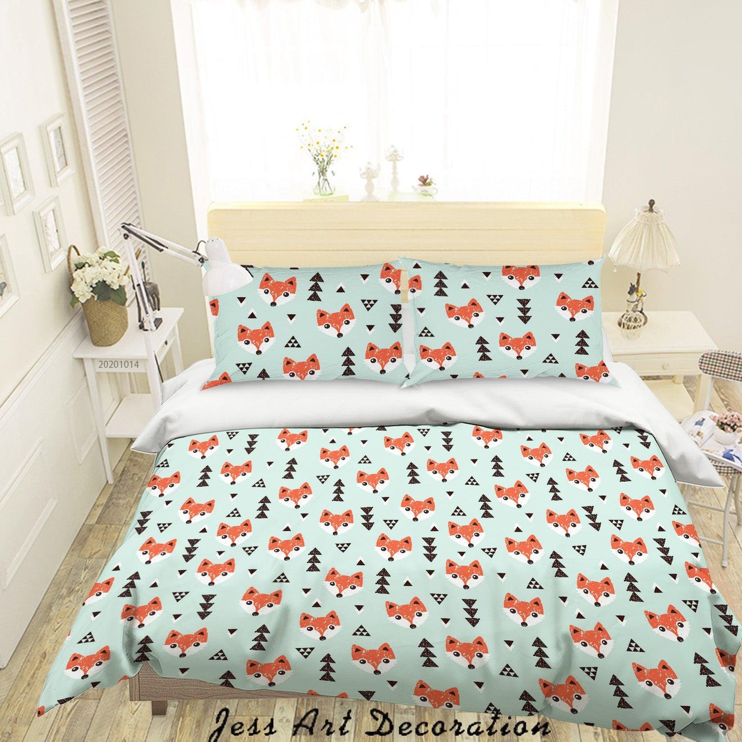 3D Cartoon Foxs Tree Pattern Quilt Cover Set Bedding Set Duvet Cover Pillowcases WJ 9694