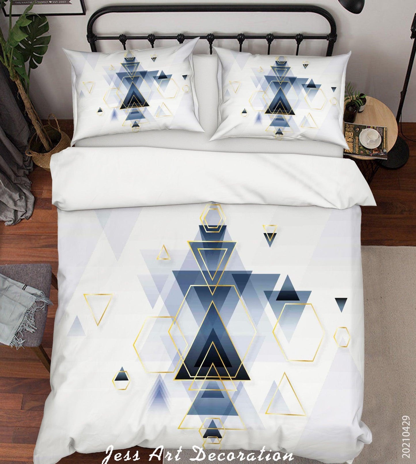 3D Abstract Geometry Triangle Quilt Cover Set Bedding Set Duvet Cover Pillowcases 198