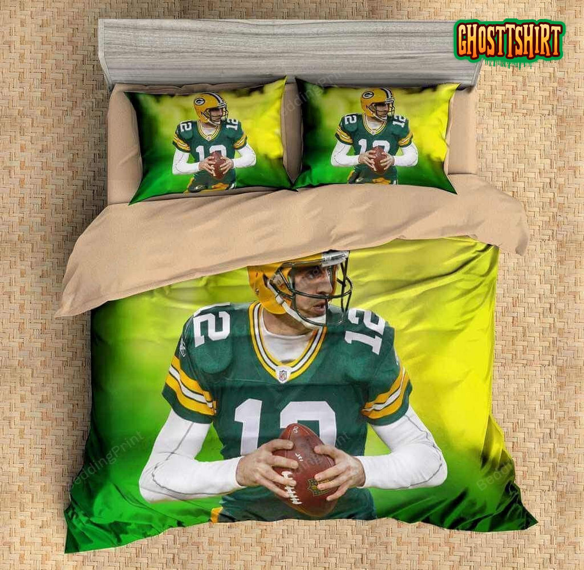 3D Aaron Rodgers Green Bay Packers Bedding Set