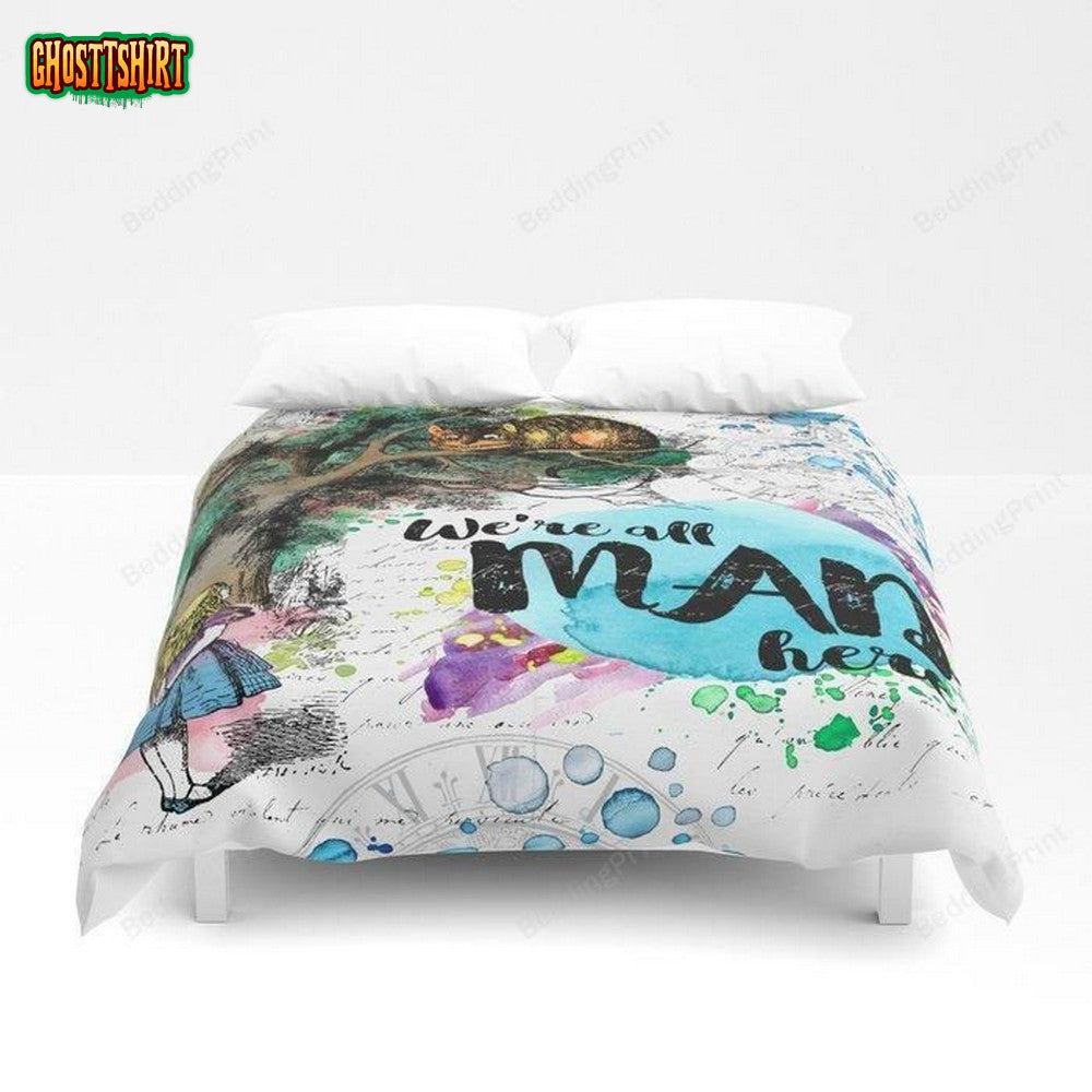 3D Alice In Wonderland - We'Re All Mad Here Duvet Cover Bedding Set