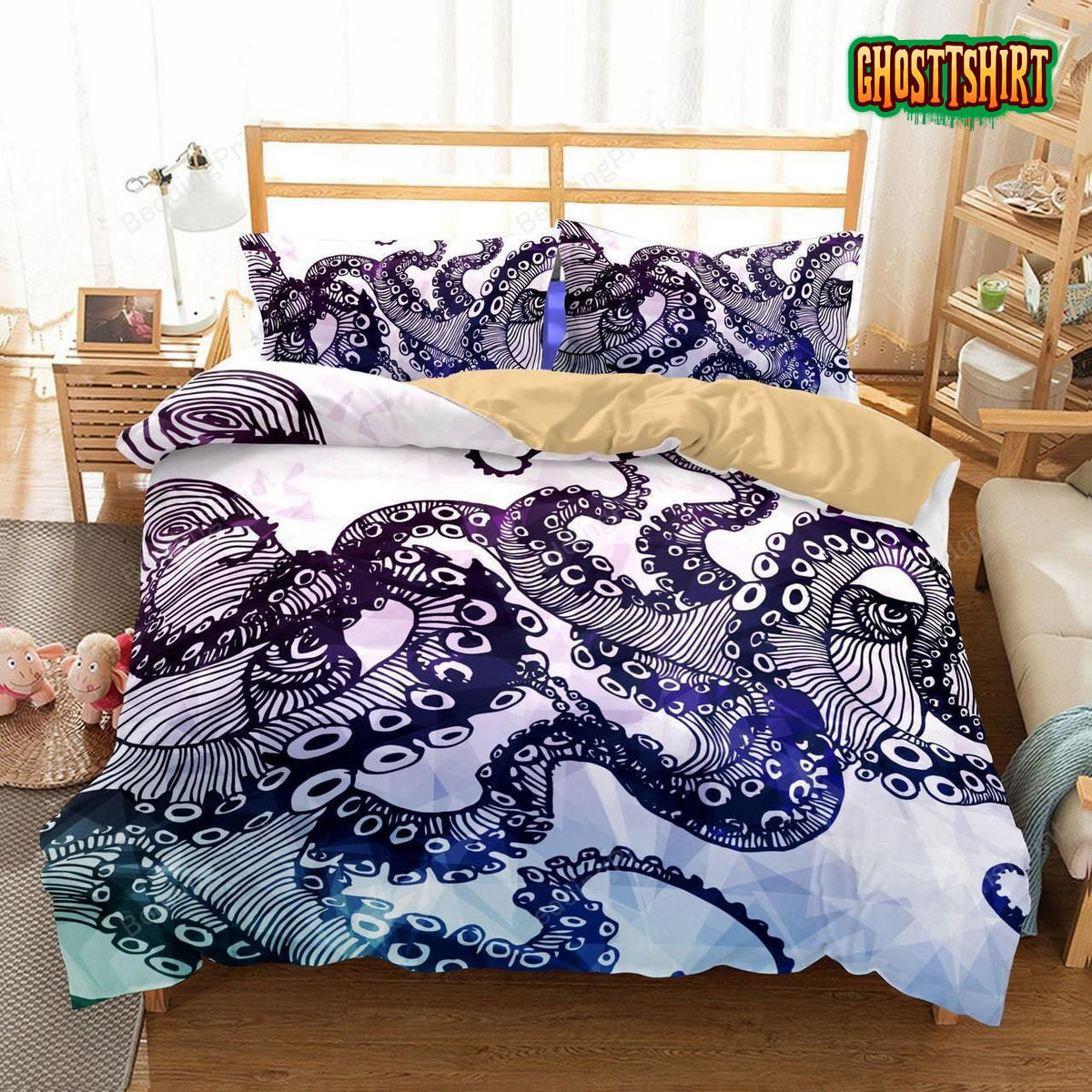 3D Animal Octopus Duvet Cover Bedding Set