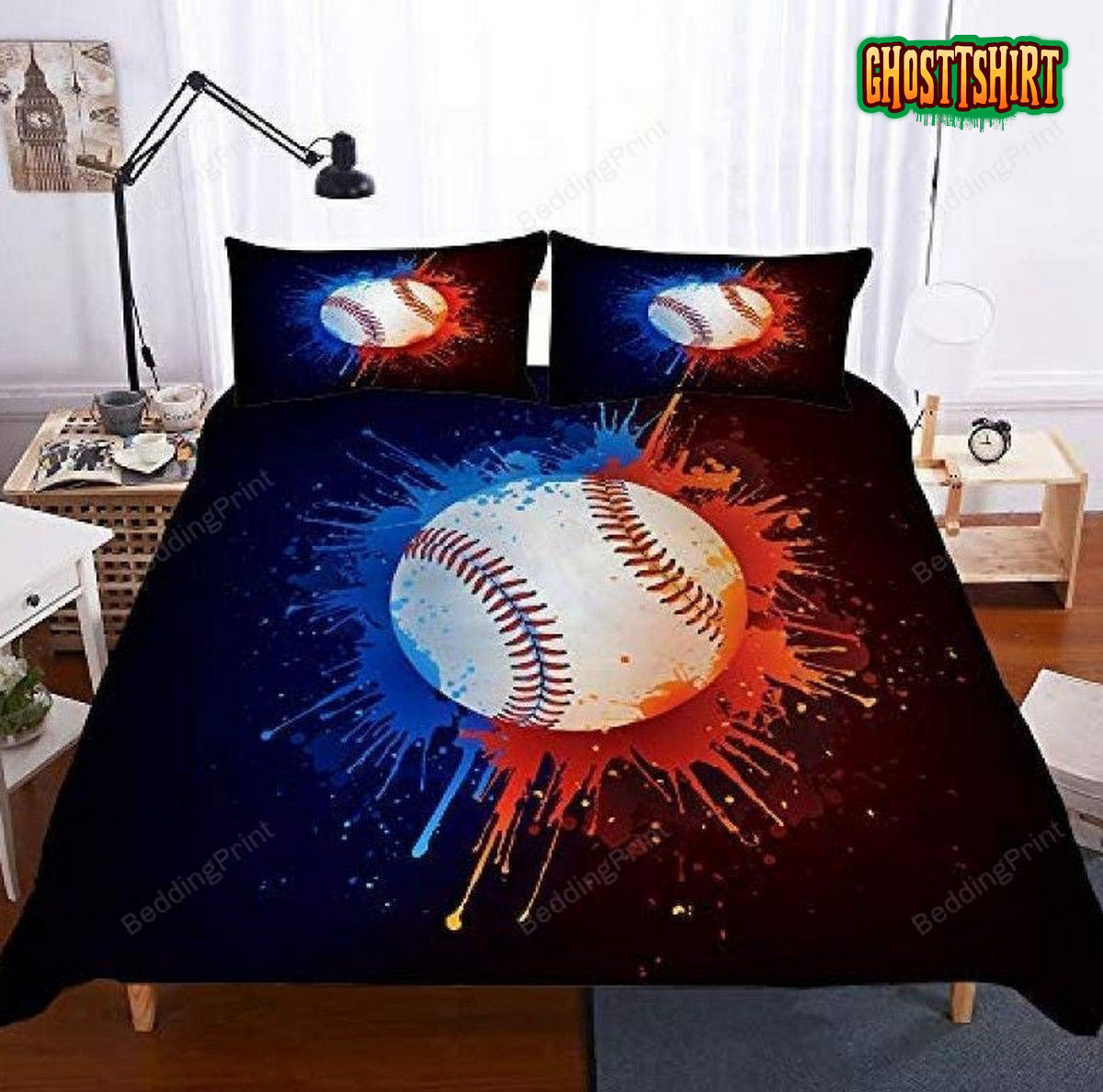 3D Baseball Painting Art Bed Sheets Duvet Cover Bedding Set