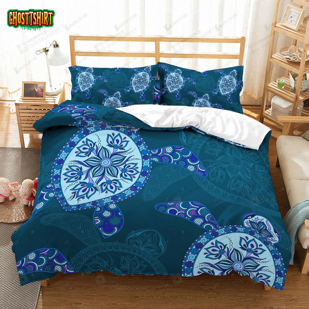 3D Cartoon Abstract Turtle Bed Sheets Duvet Cover Bedding Set