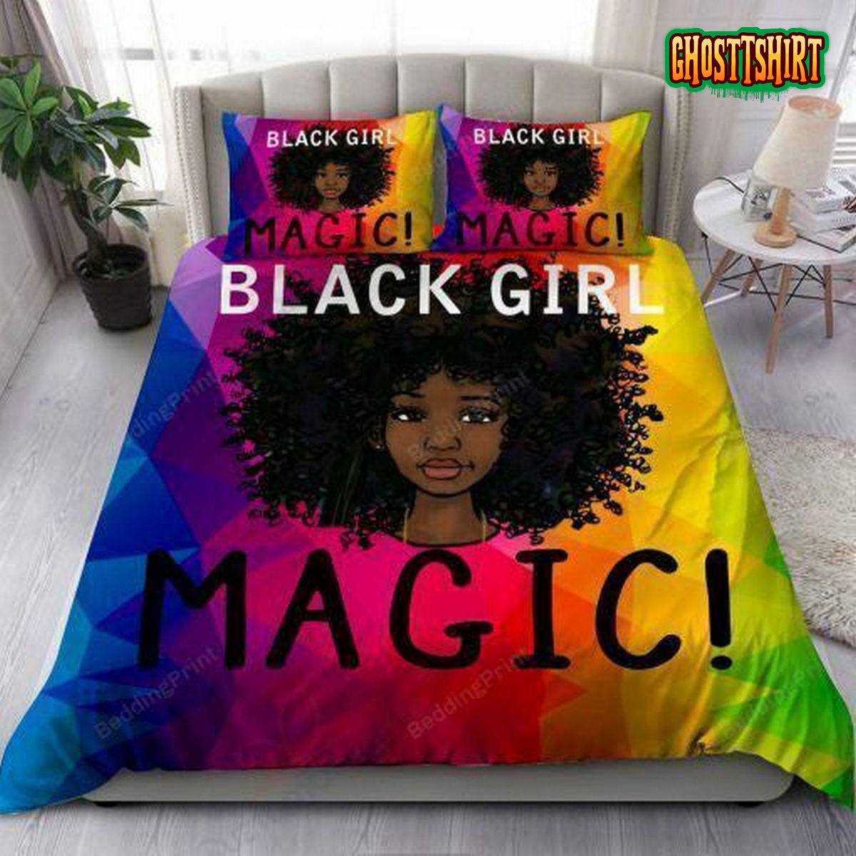 3D Colorful Black Girl Magic Bed Sheets Duvet Cover Bedding Set