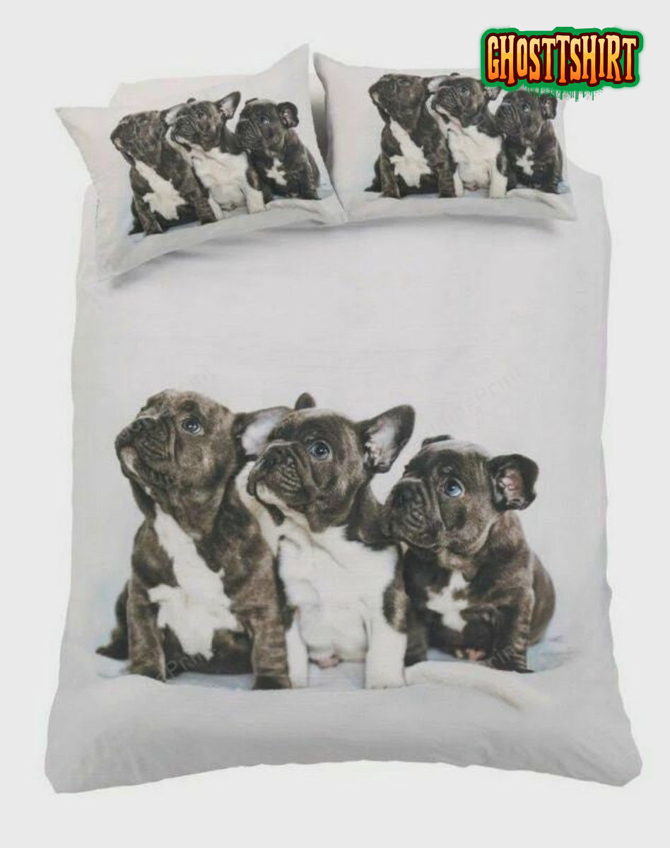 3D Frenchie French Bull Dog Bed Sheets Duvet Cover Bedding Set