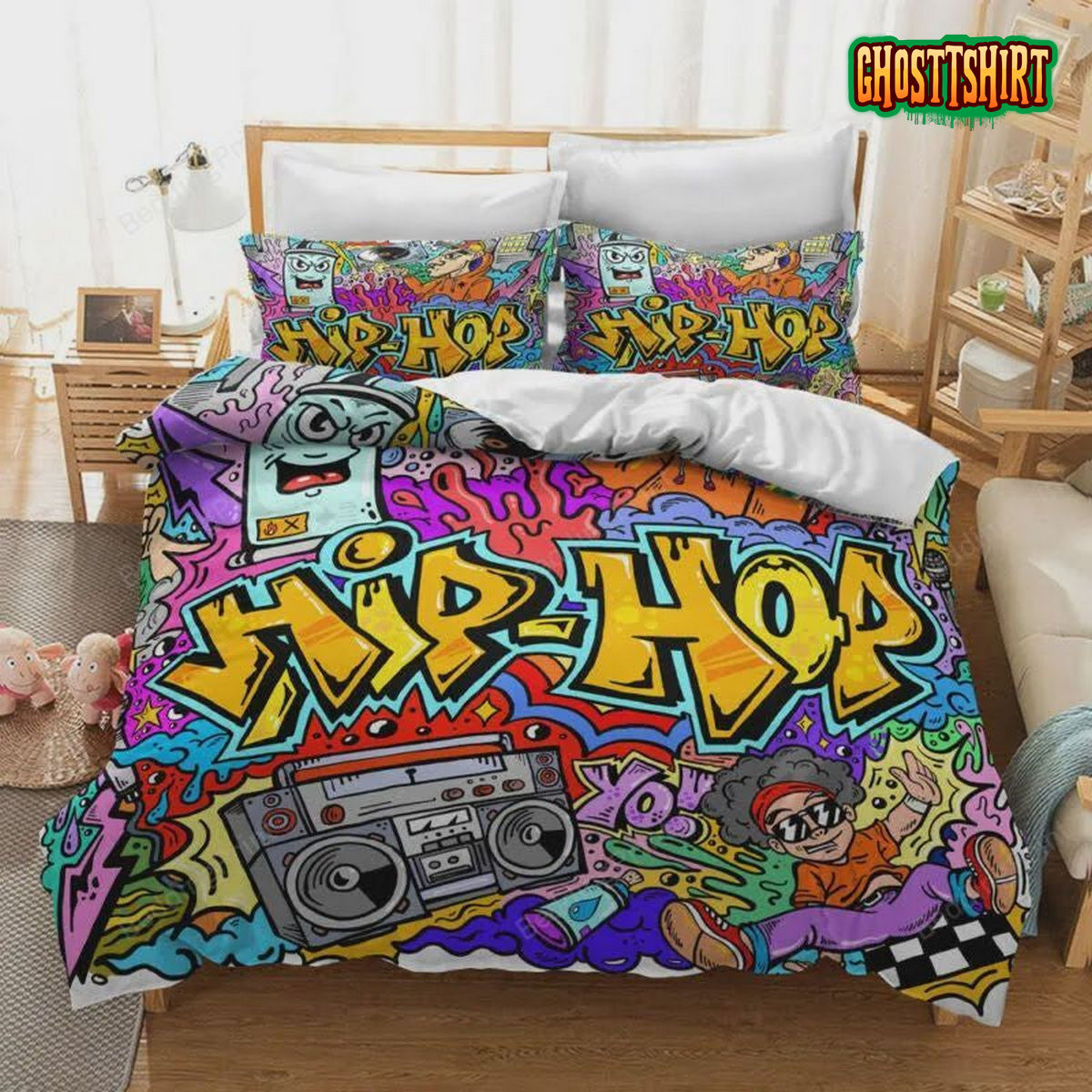 3D Hip-hop Graffiti Bed Sheets Duvet Cover Bedding Set