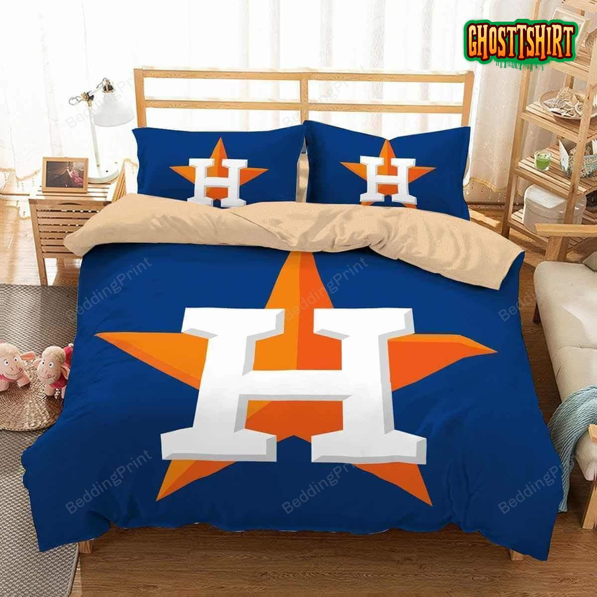 3D Houston Astros Duvet Cover Bedding Set