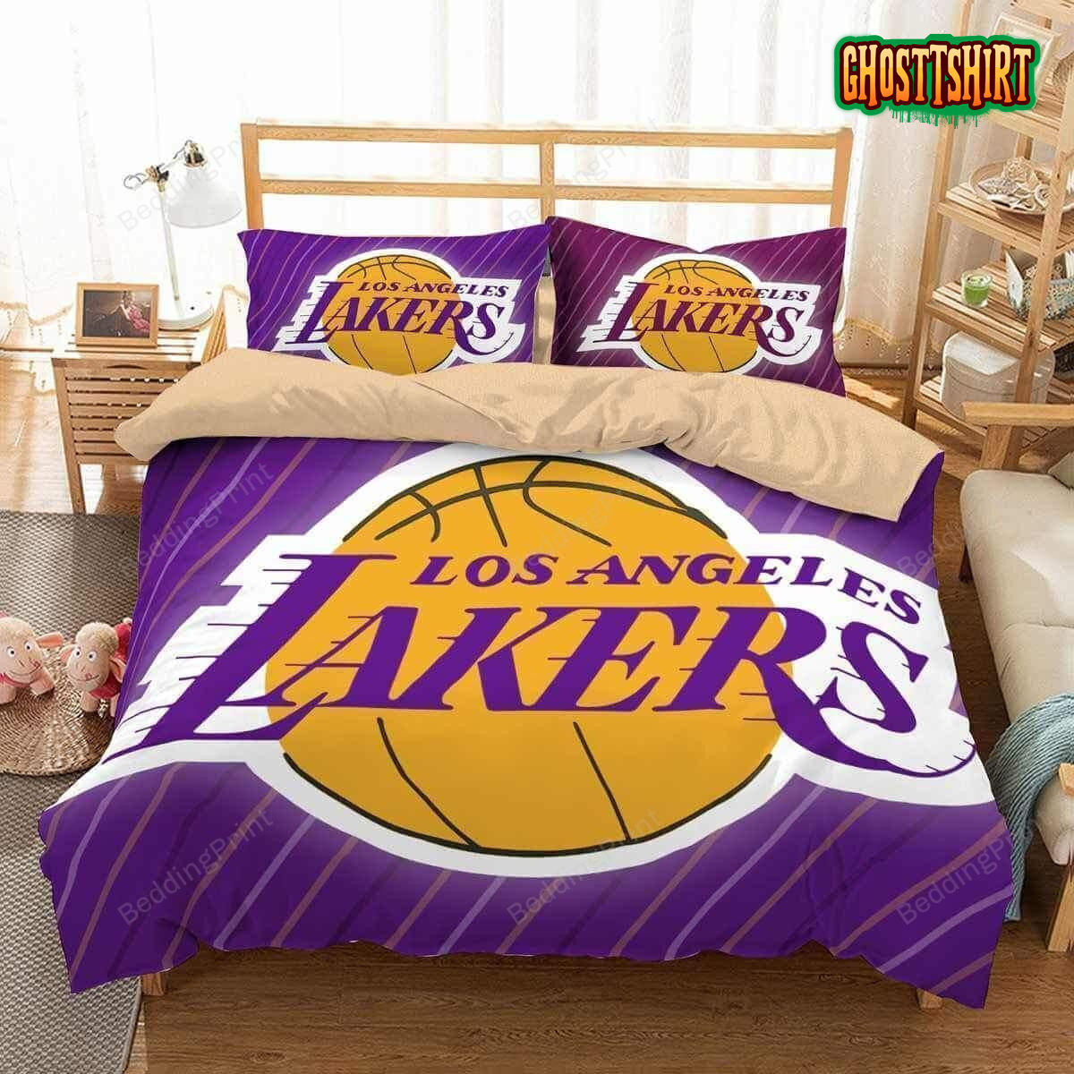 3D Los Angeles Lakers Duvet Cover Bedding Set