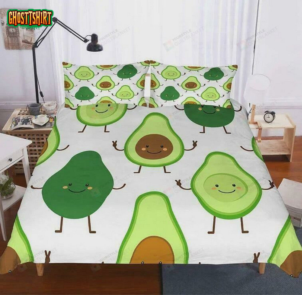 3D Lovely Cartoon Avocado Bedding Set