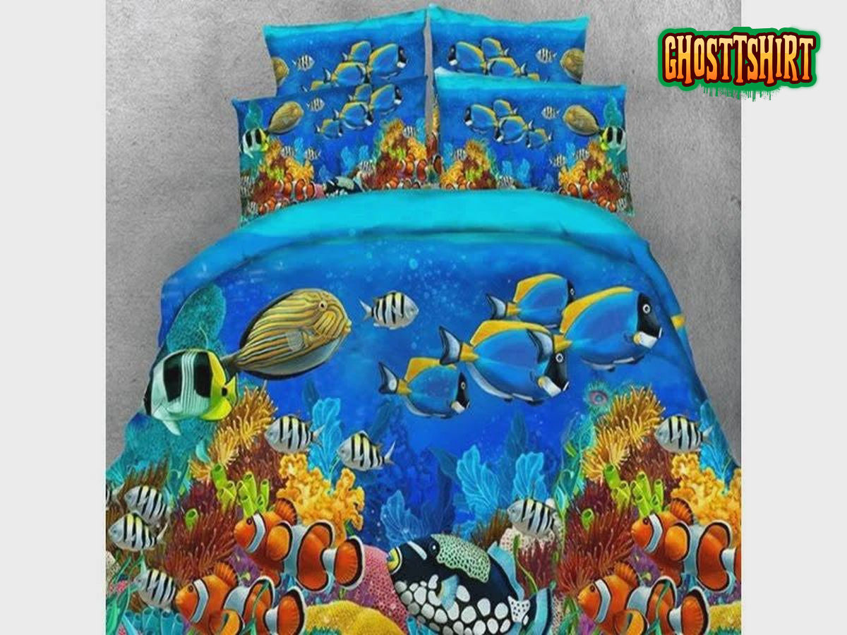 3D Ocean Life Colorful Sea Fish Bed Sheets Duvet Cover Bedding Set