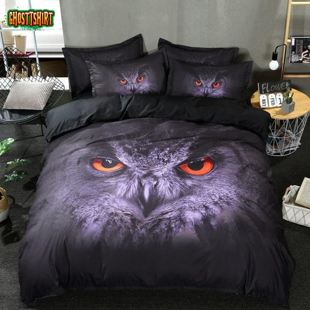 3D Owl Duvet Cover Bedding Set