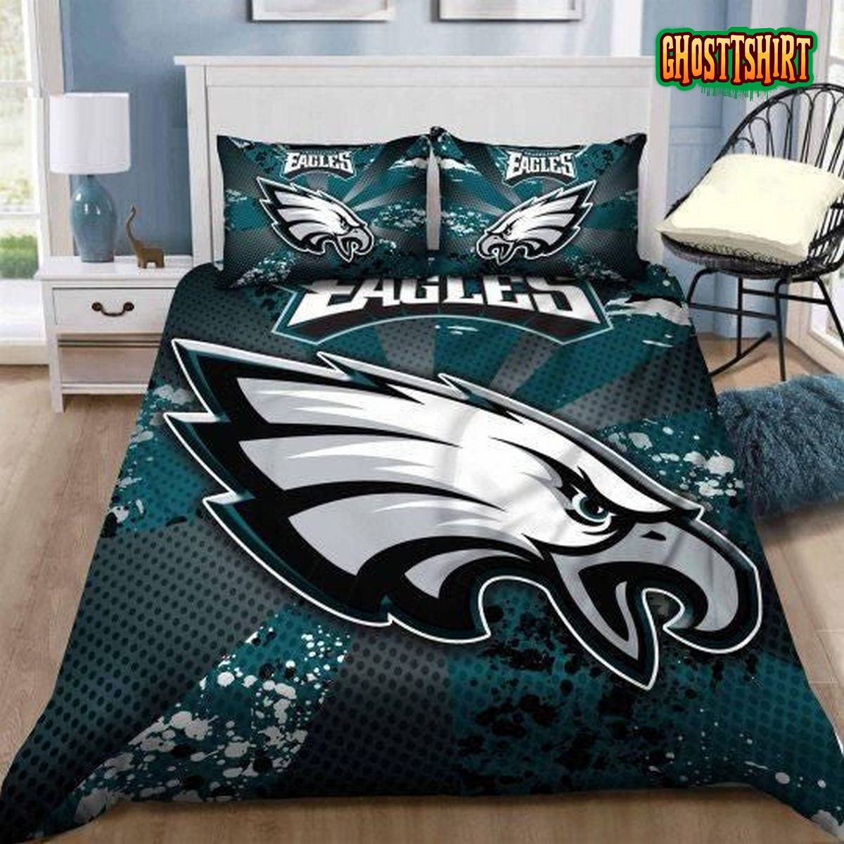 3D Philadelphia Eagles Logo Bedding Set