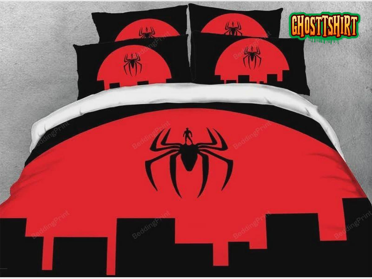 3D Red And Black Spider Soft Microfiber Bed Sheets Duvet Cover Bedding Set