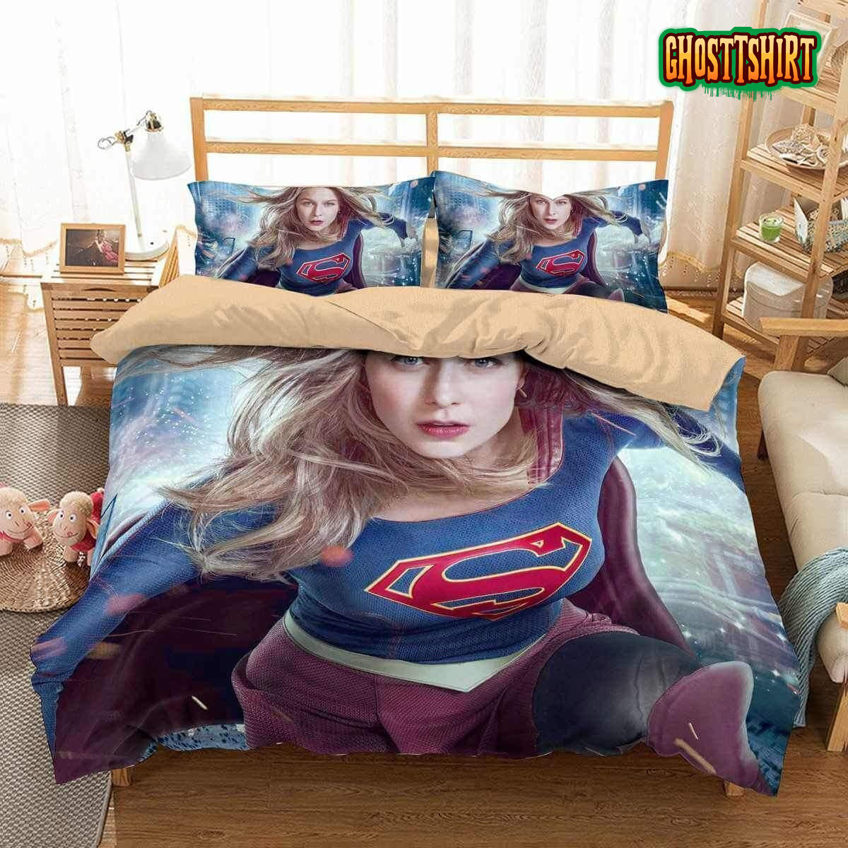 3D Supergirl Duvet Cover Bedding Set