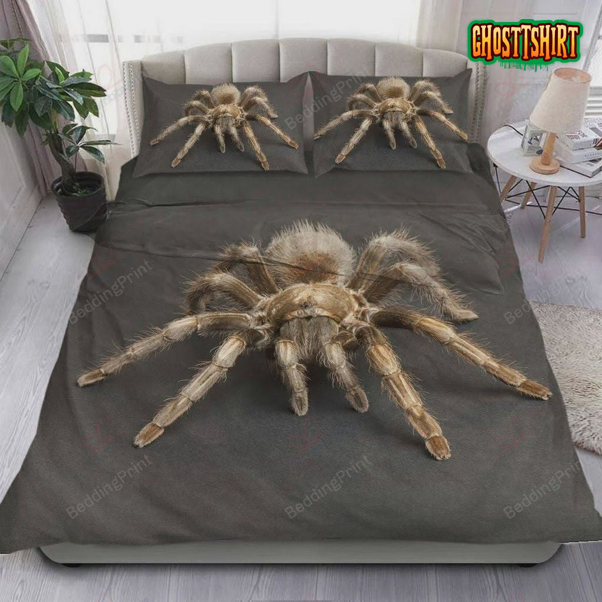 3D Tarantula Spider Gray Bed Sheets Duvet Cover Bedding Set