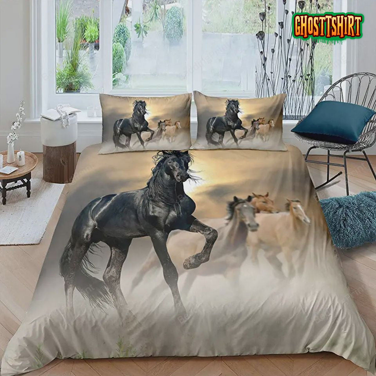 3Pcs Horse Bedding Set