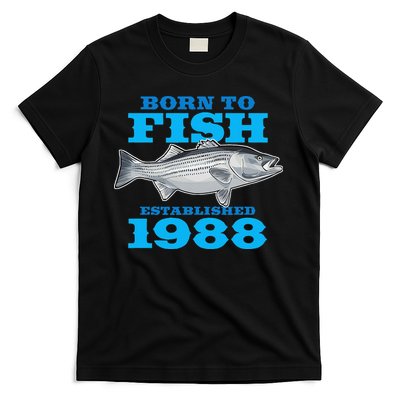 35 Year Old Fishing Fisherman 1988 35th Birthday T-Shirt