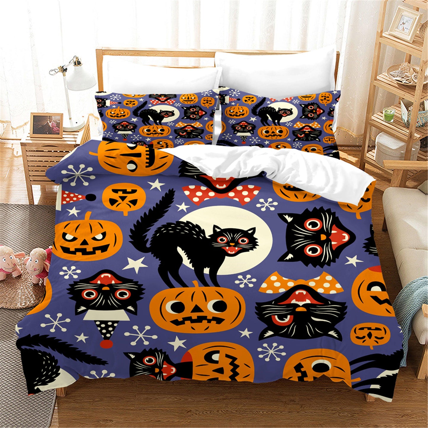 3D Cartoon Halloween Quilt Cover Set Bedding Set Duvet Cover Pillowcases WJ 1632