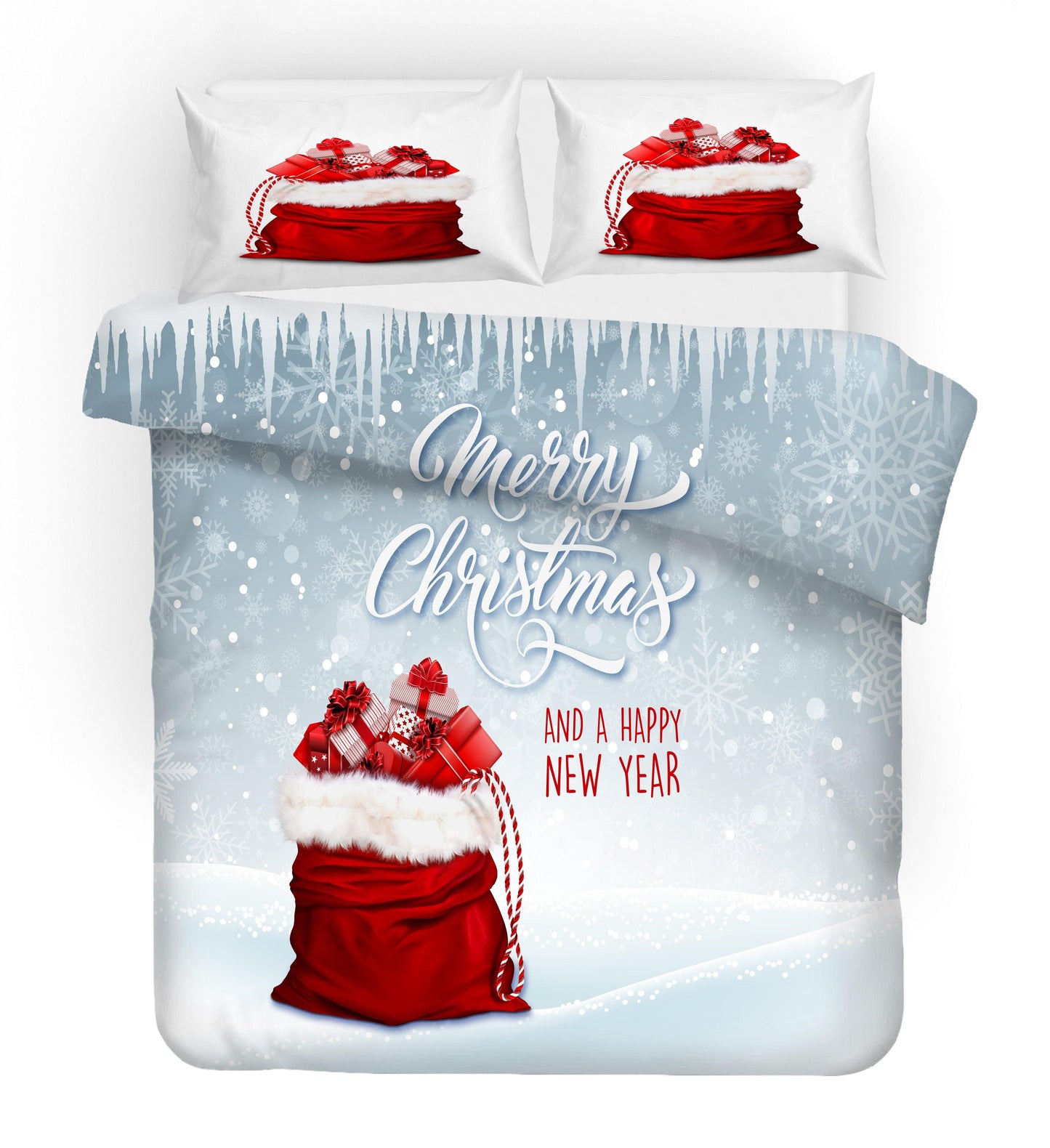 3D Cartoon Christmas Quilt Cover Set Bedding Set Duvet Cover Pillowcases WJ 1642