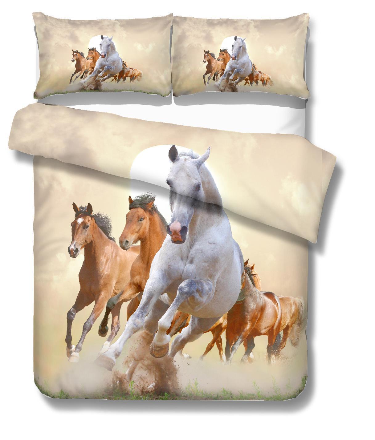 3D Animals Horses Quilt Cover Set Bedding Set Pillowcases 40